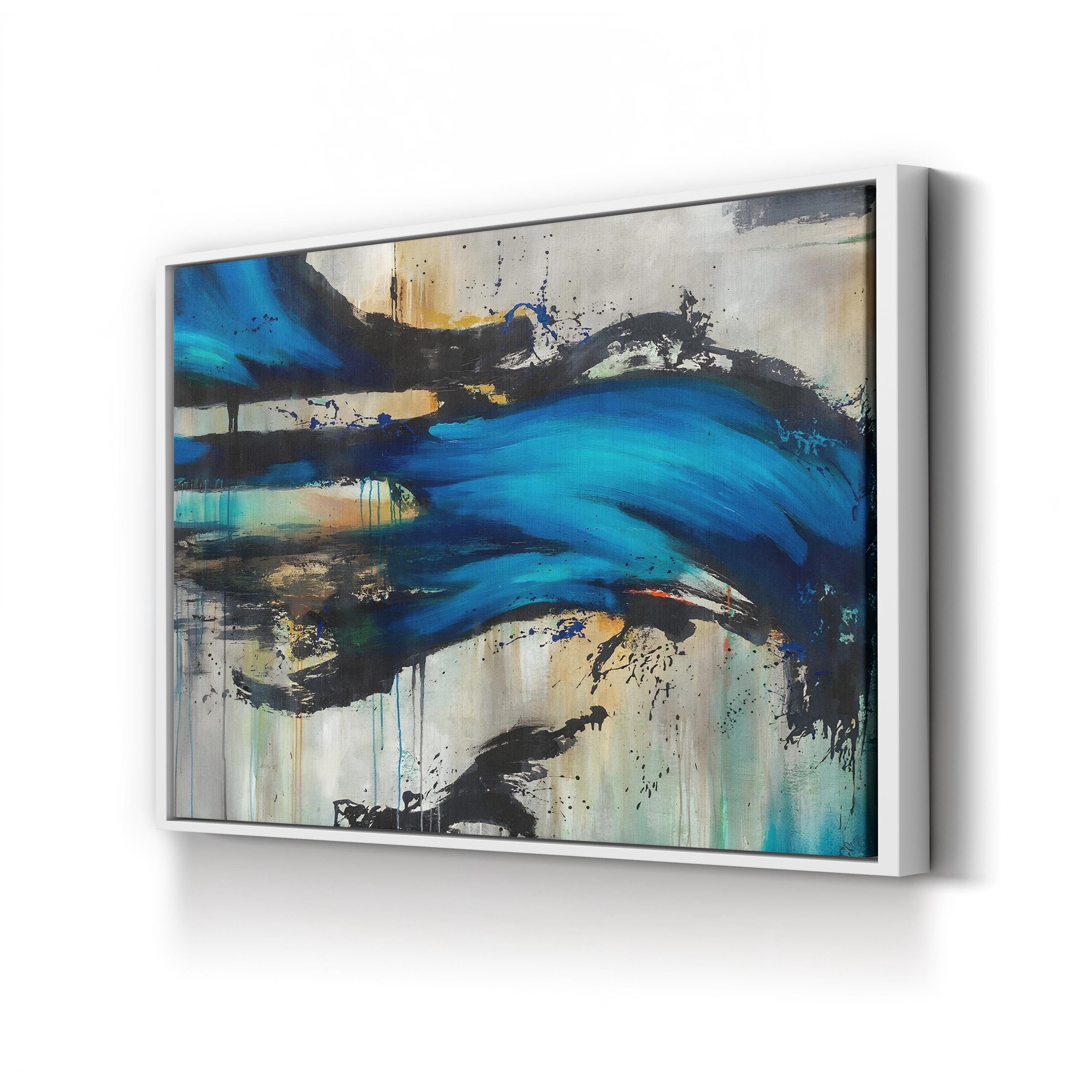 Midnight Splash Blue Abstract – Rikki Drotar Wall Art | Contemporary Abstract Canvas Print
