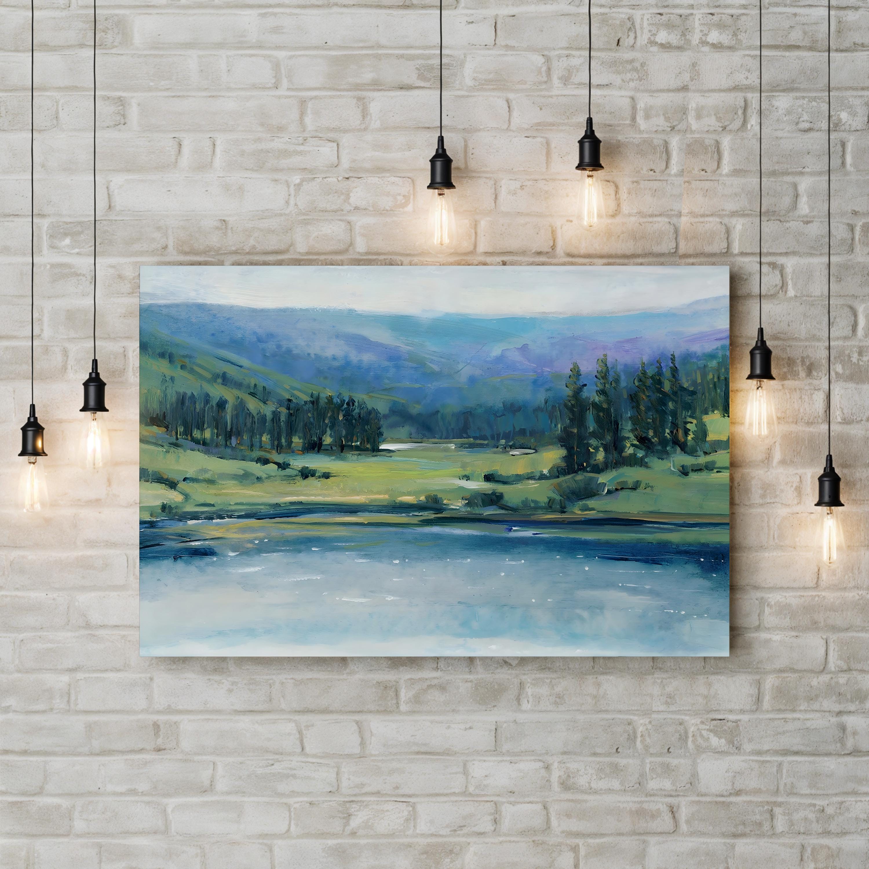 Mountain Lake I Canvas Art – Tim O’Toole Tranquil Landscape Wall Art Print