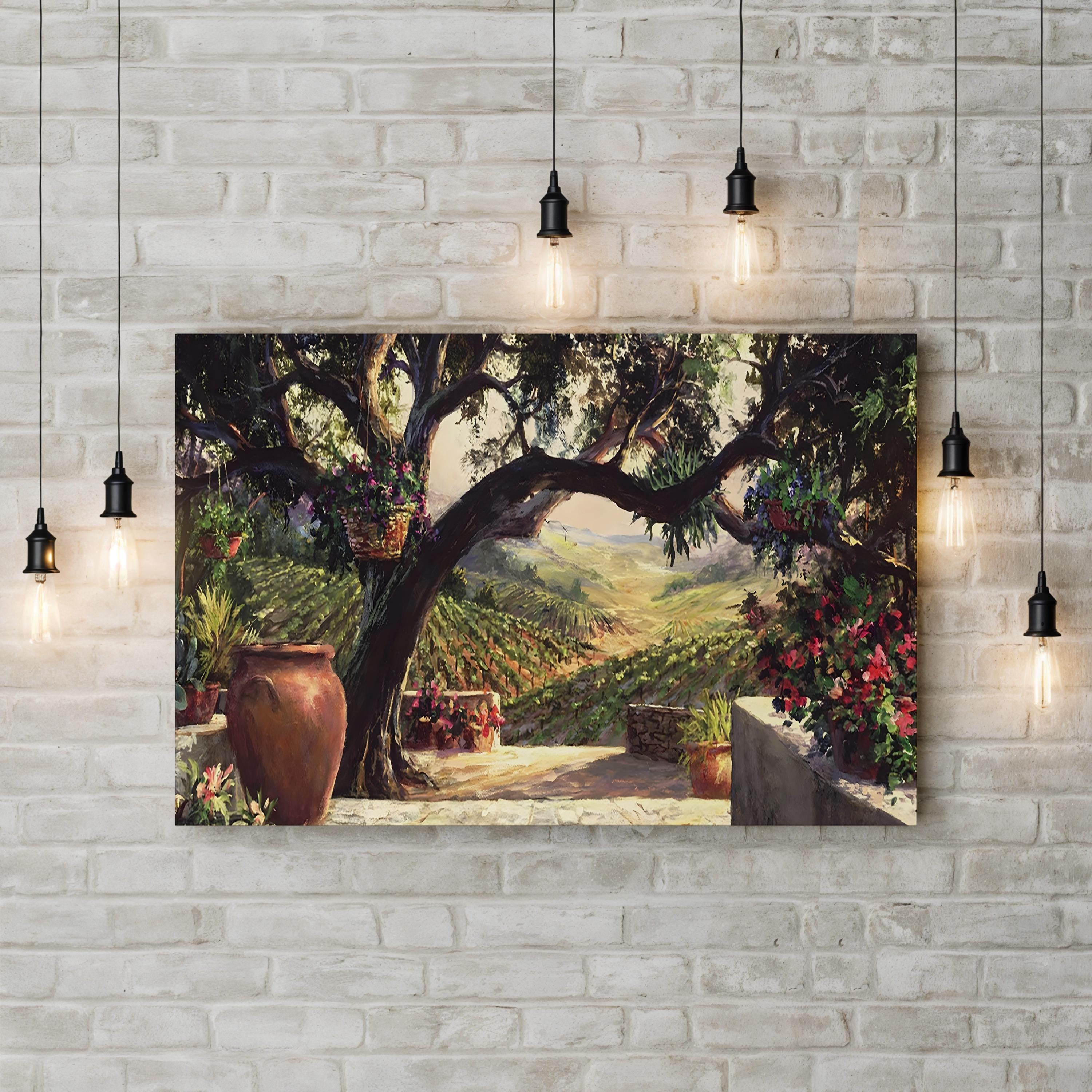 Napa Patio Wall Art | Scenic Vineyard Courtyard by Art Fronckowiak