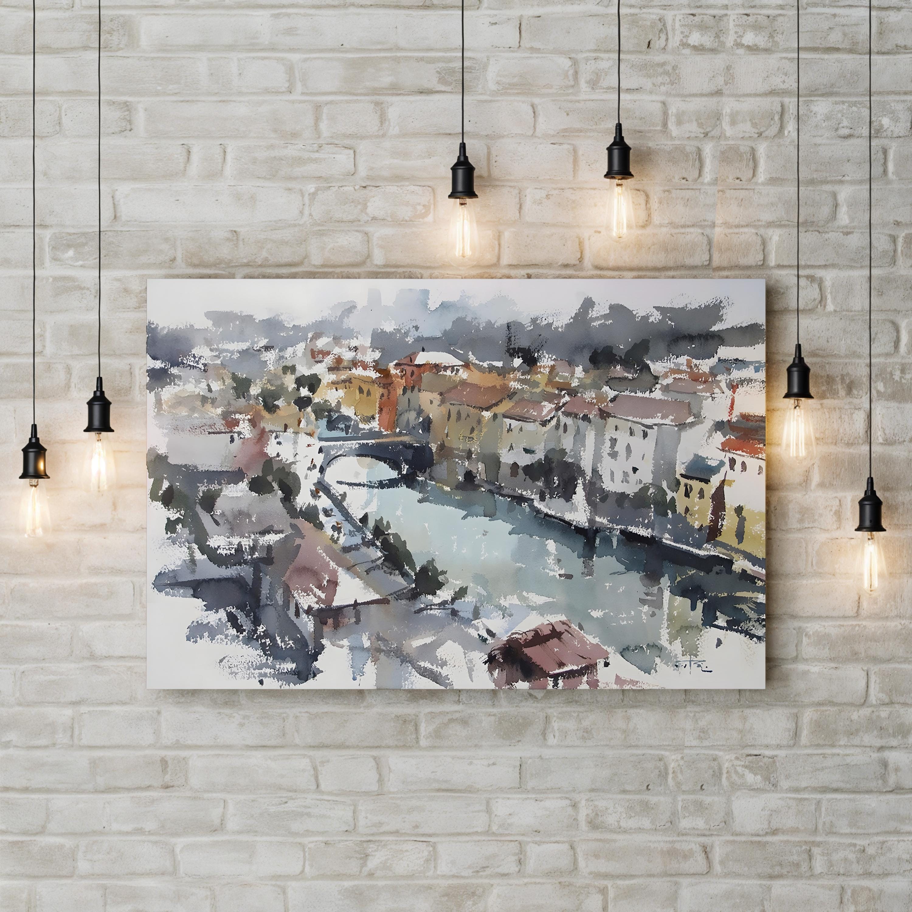 Near Lucca Italy Scenic Landscape Canvas Wall Art  by Tony Belobrajdic