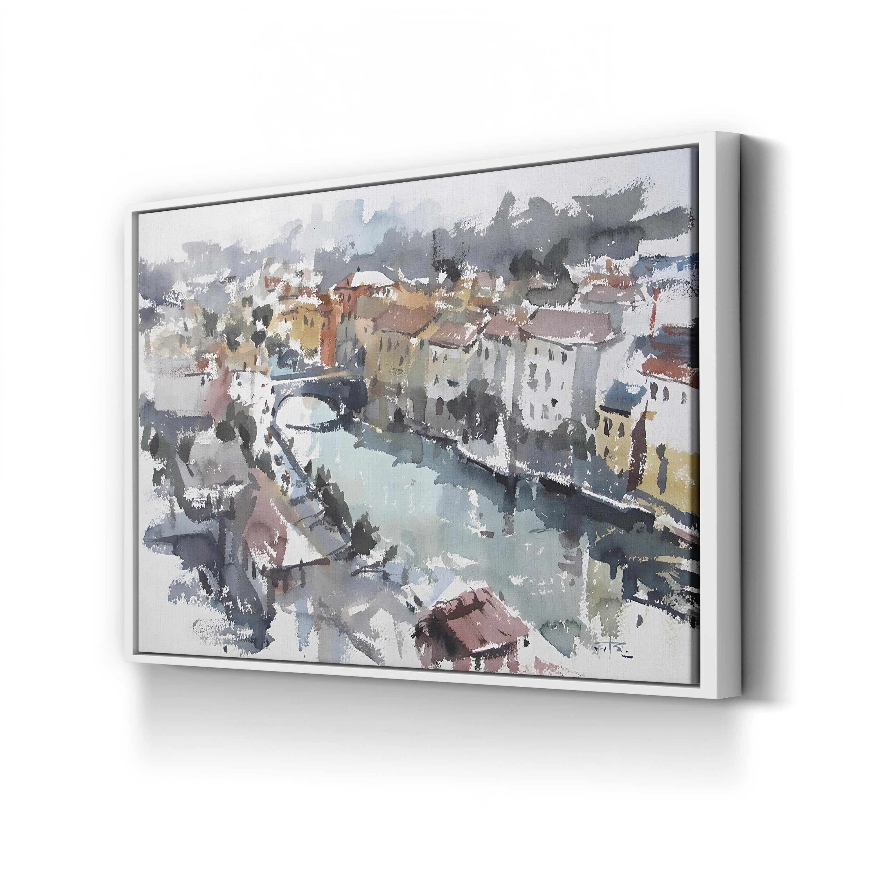 Near Lucca Italy Scenic Landscape Canvas Wall Art  by Tony Belobrajdic