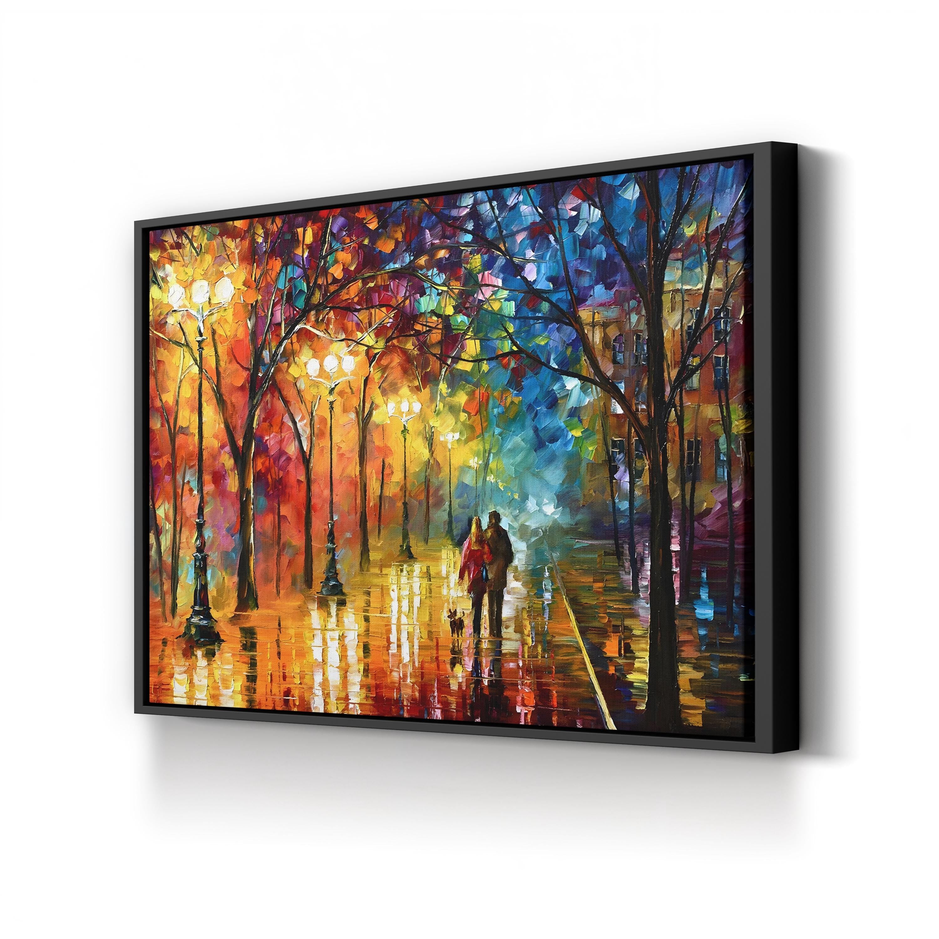 Night Fantasy – Colorful Impressionist Cityscape Wall Art by Leonid Afremov
