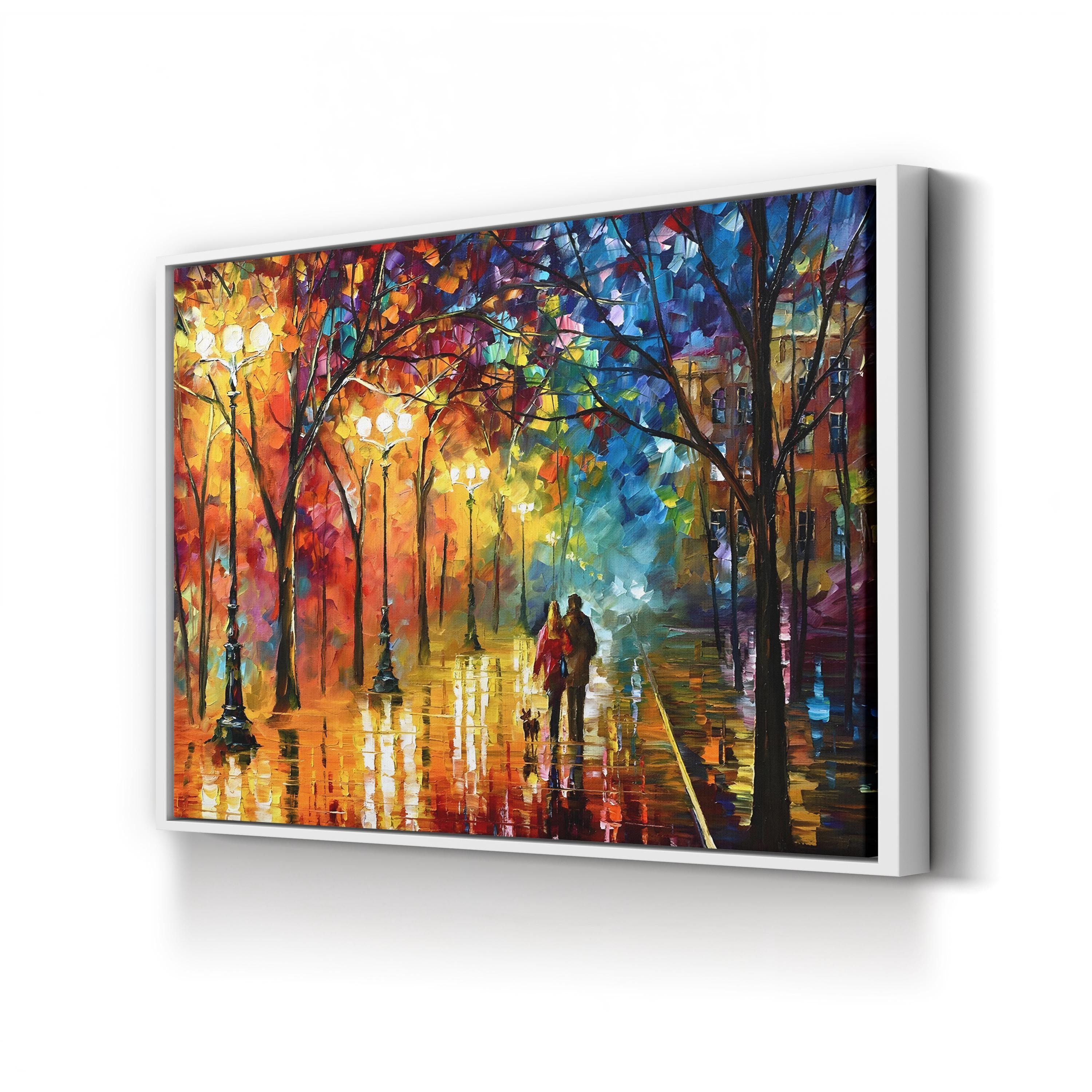 Night Fantasy – Colorful Impressionist Cityscape Wall Art by Leonid Afremov