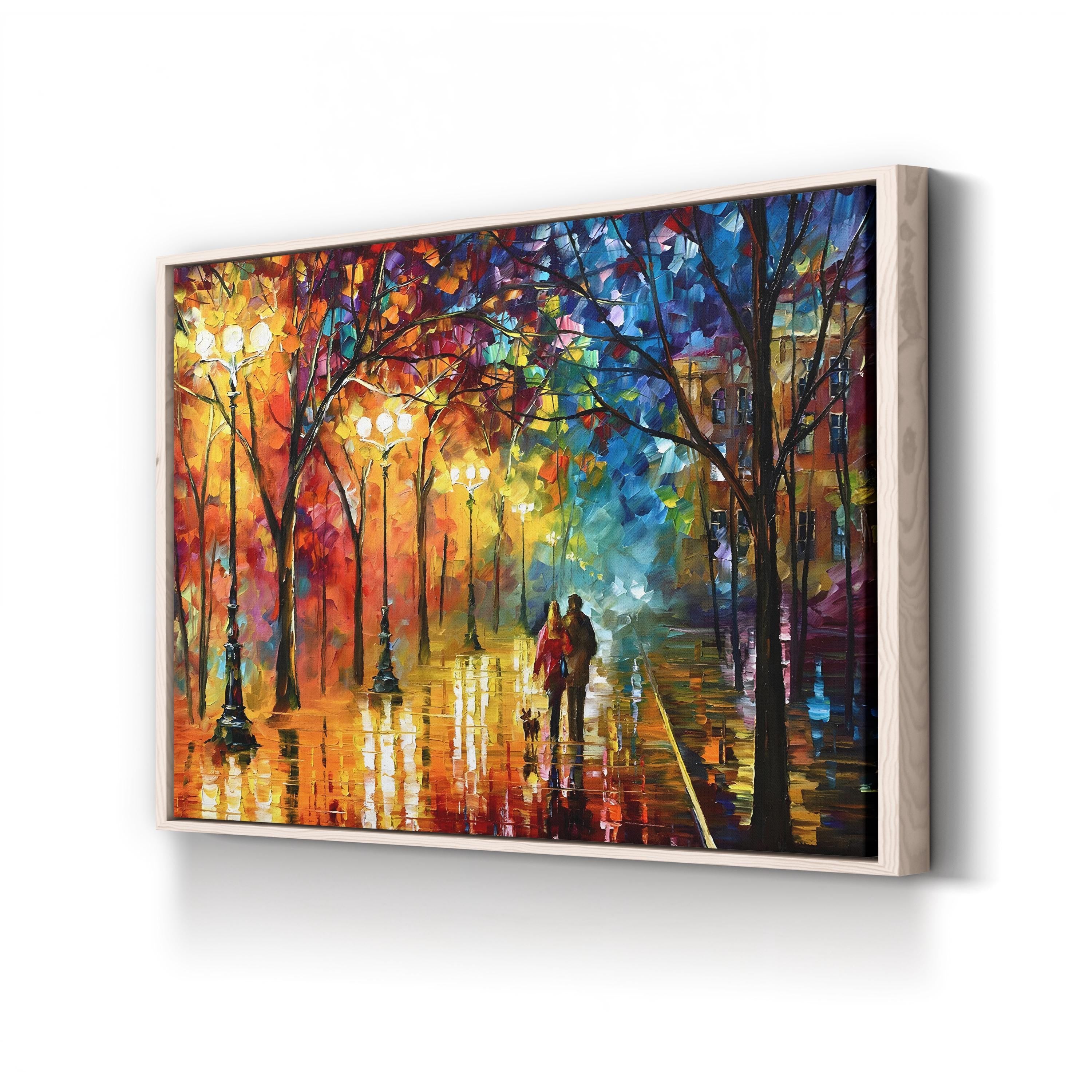 Night Fantasy – Colorful Impressionist Cityscape Wall Art by Leonid Afremov