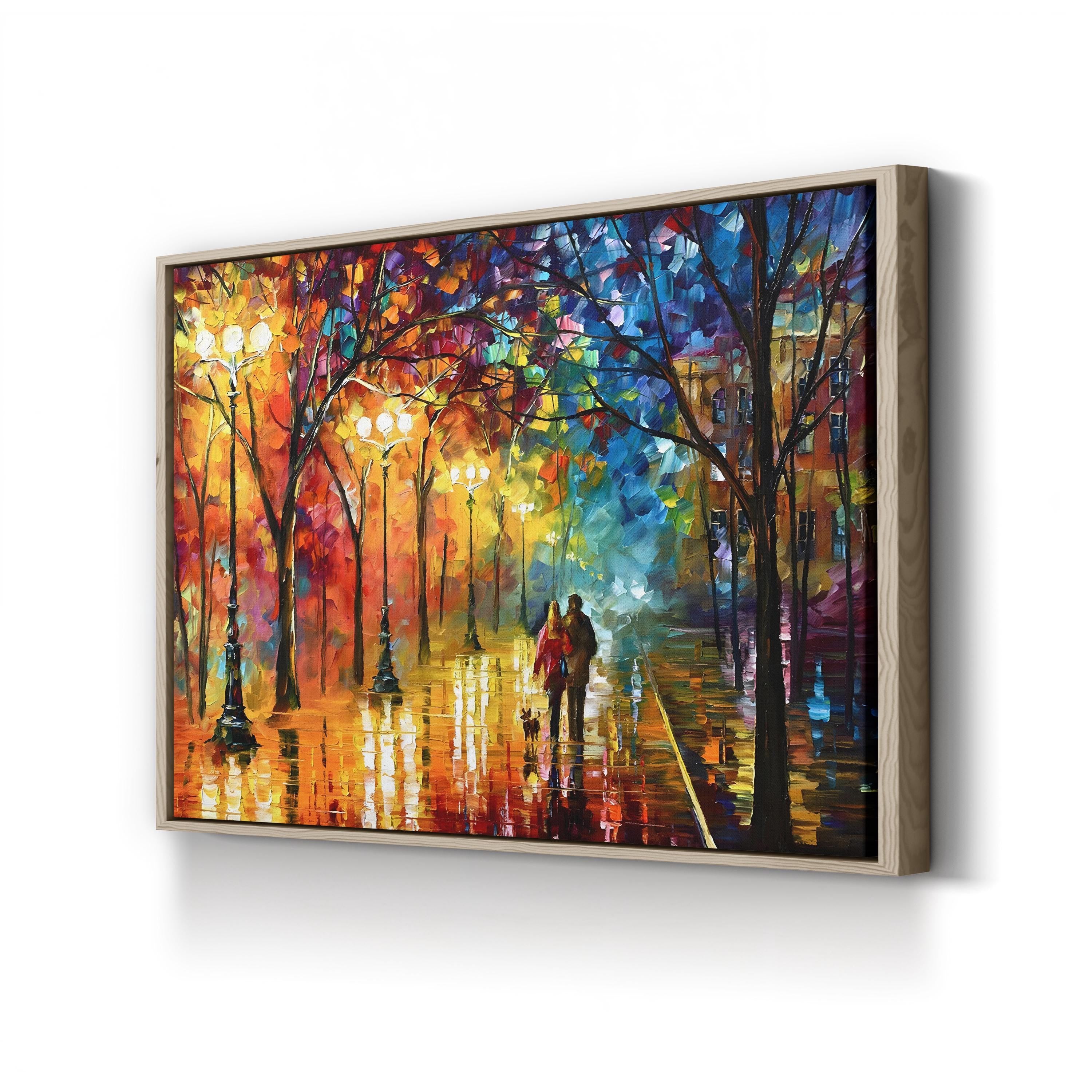 Night Fantasy – Colorful Impressionist Cityscape Wall Art by Leonid Afremov