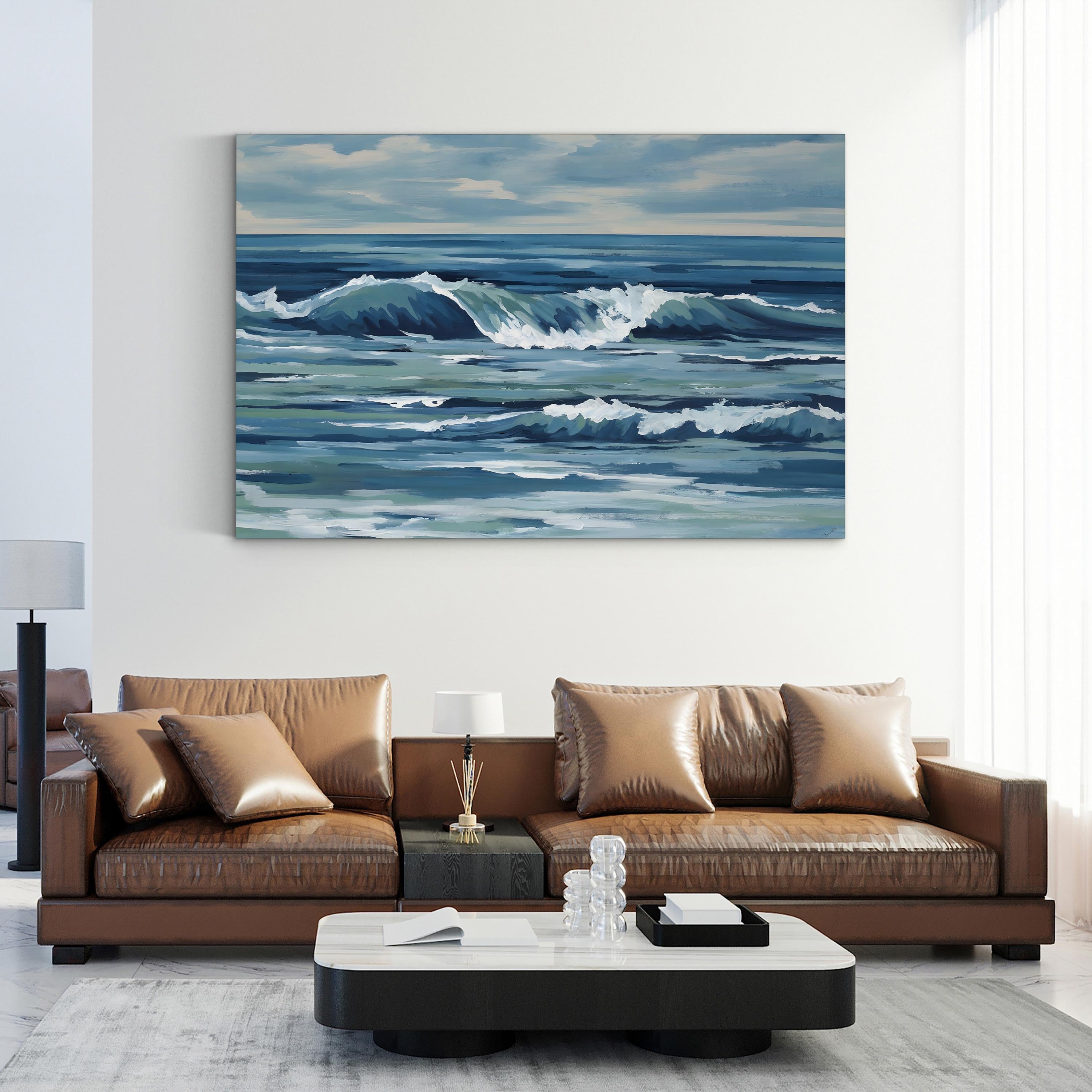 Northern Lines Wall Art by Sydney Edmunds – Contemporary Abstract Seascape Painting Print