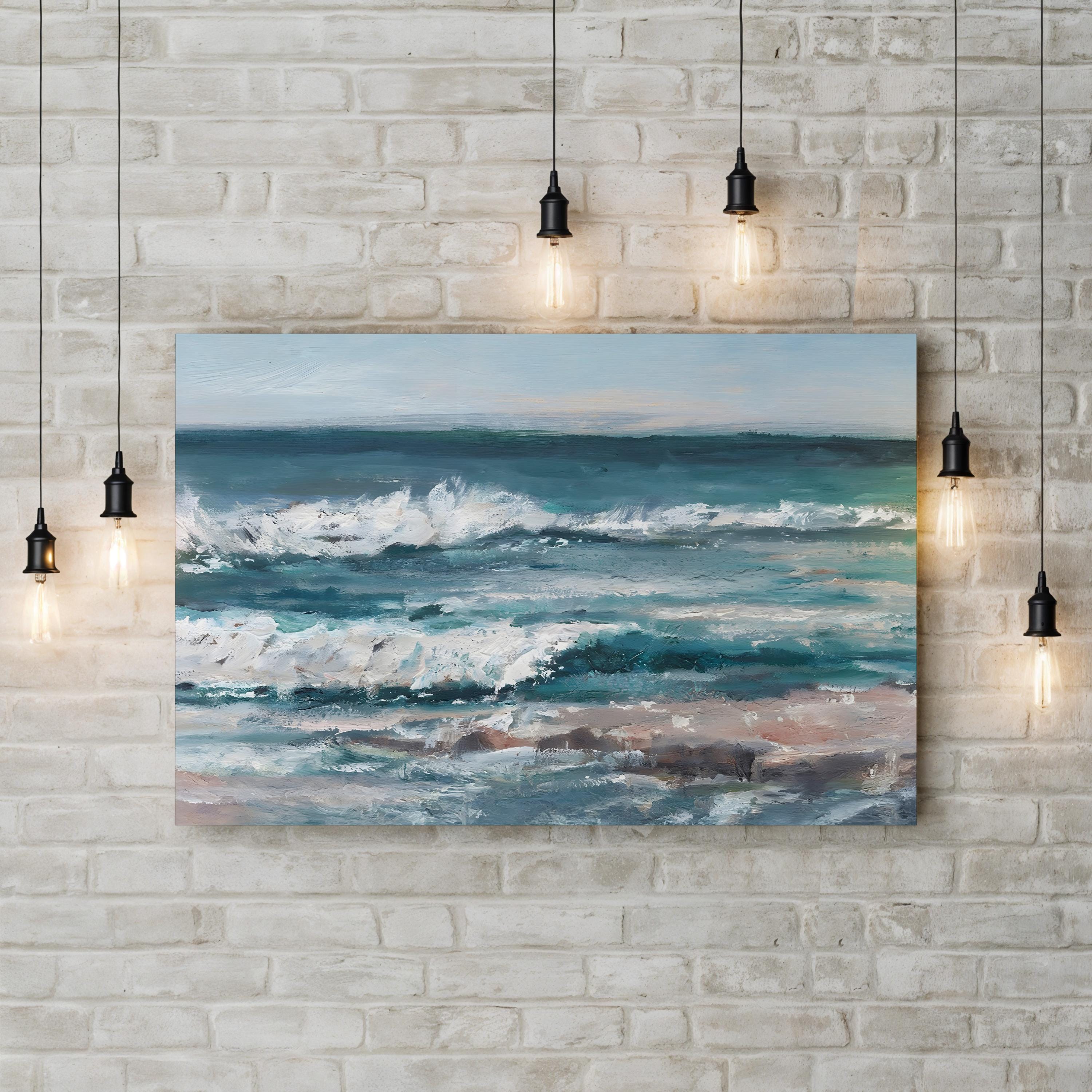 Ocean Breakers I – Contemporary Coastal Wave Wall Art by Ethan Harper