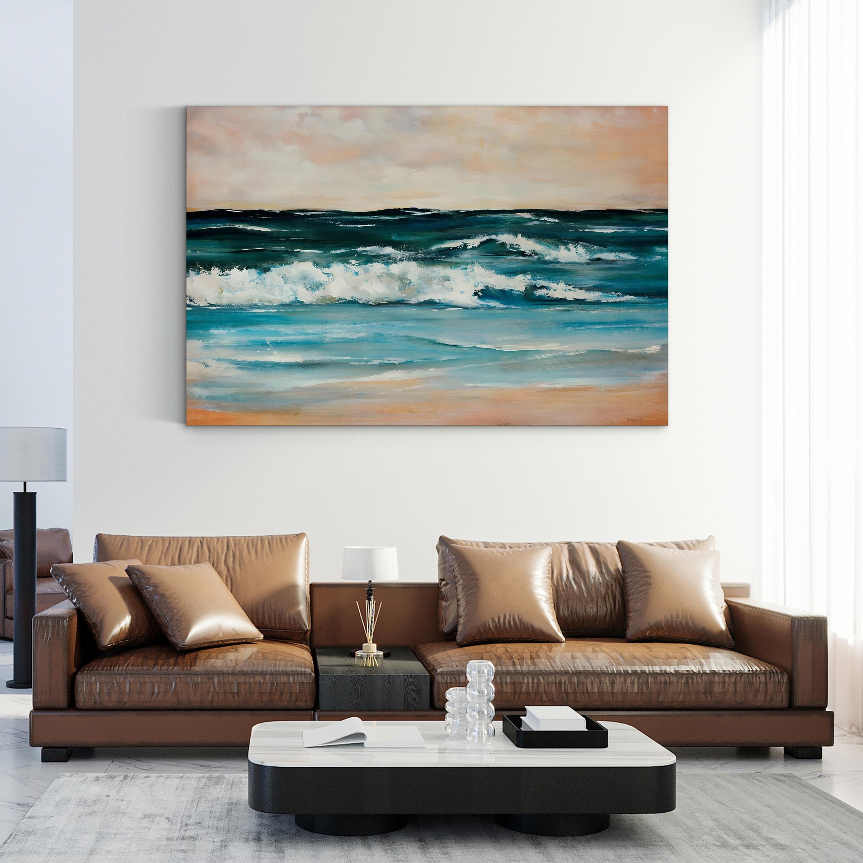 Ocean Light II – Contemporary Coastal Wave Wall Art by Sydney Edmunds