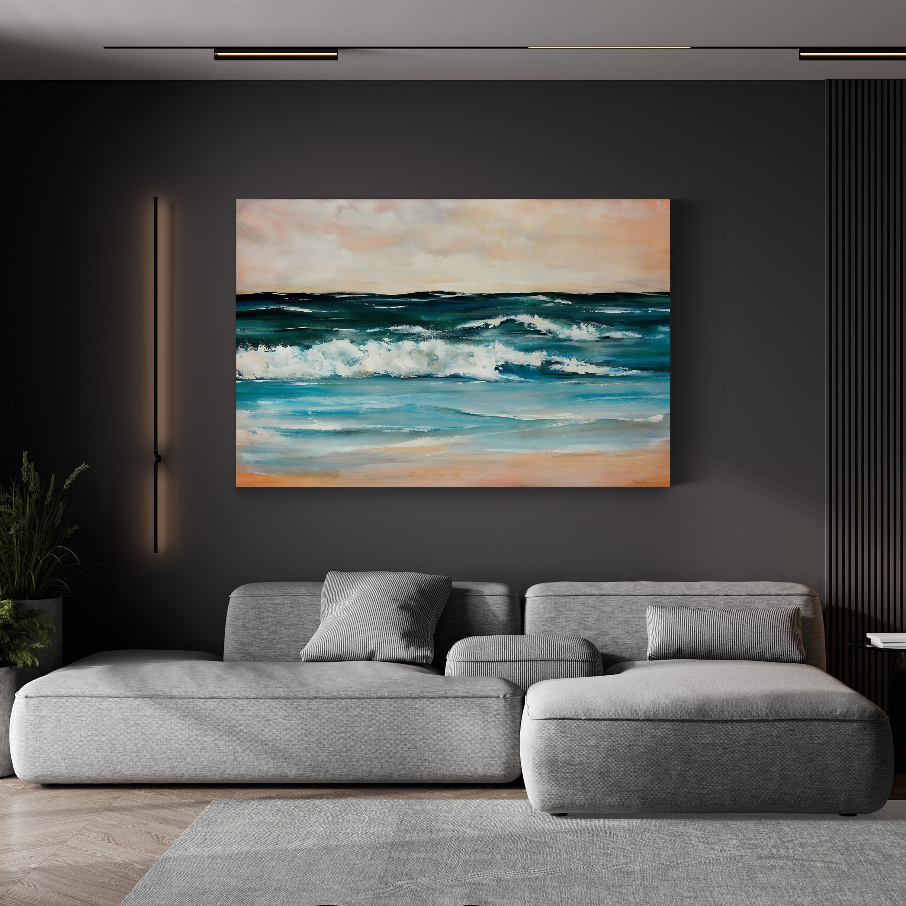 Ocean Light II – Contemporary Coastal Wave Wall Art by Sydney Edmunds