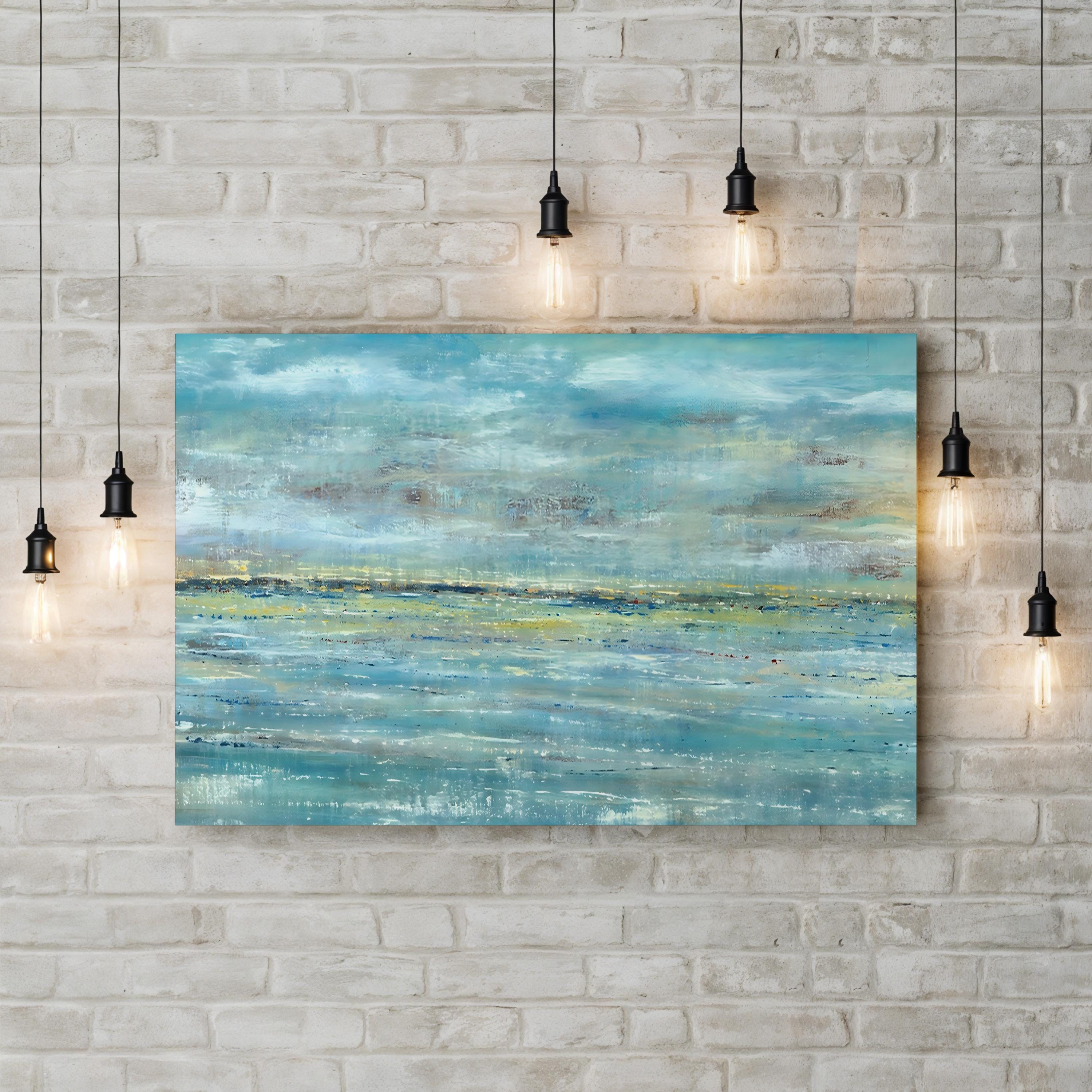 Oceanside Beach Canvas Print – Contemporary Abstract Seascape Wall Art by Dennis Dascher