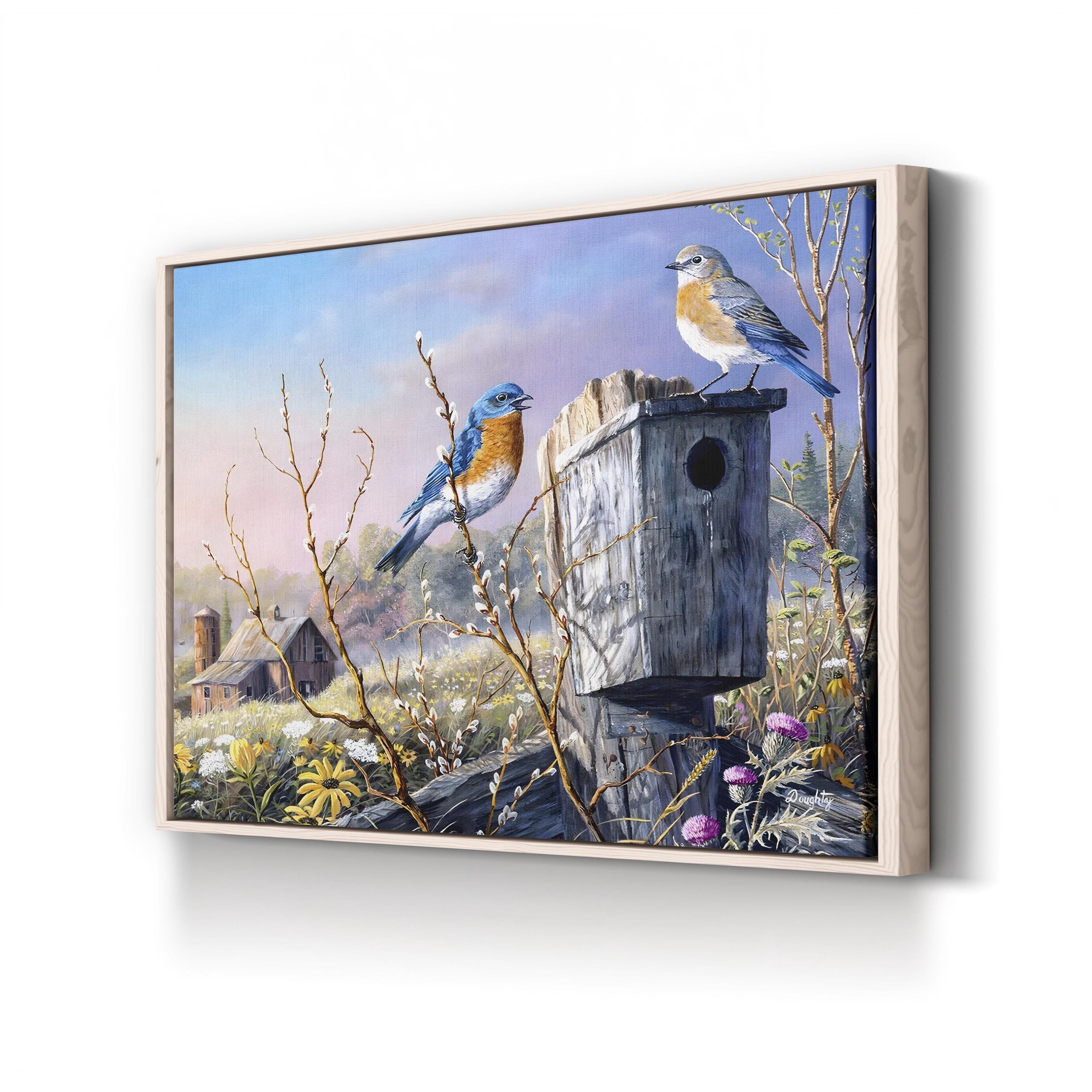 Old Homestead Bluebirds Wall Art by Terry Doughty