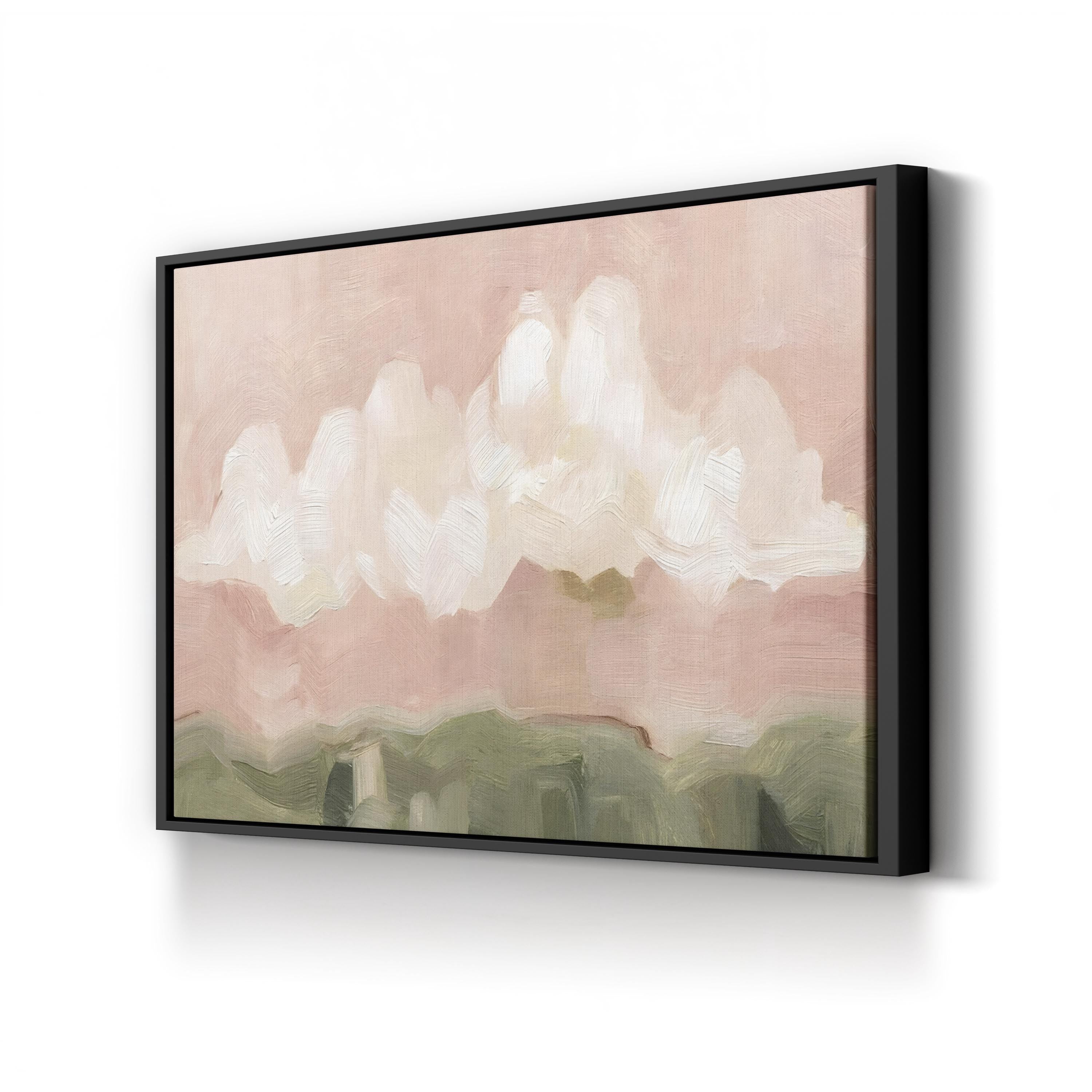 Pink Haze Sunset II Wall Art – Contemporary Textured Landscape by Emma Scarvey