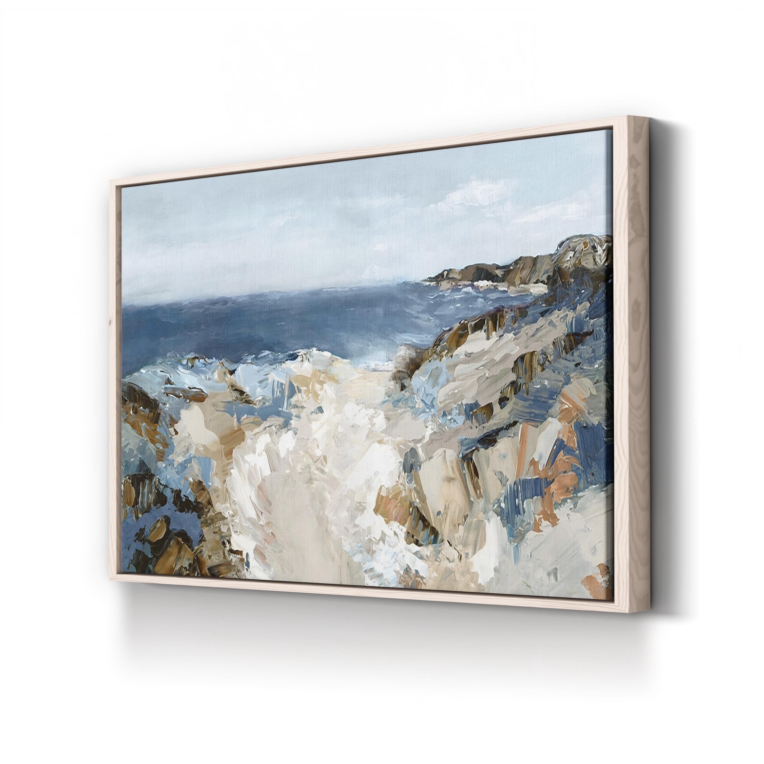 Path to the Sea Shoreline – Period Illustration Wall Art | Contemporary Coastal Canvas Print