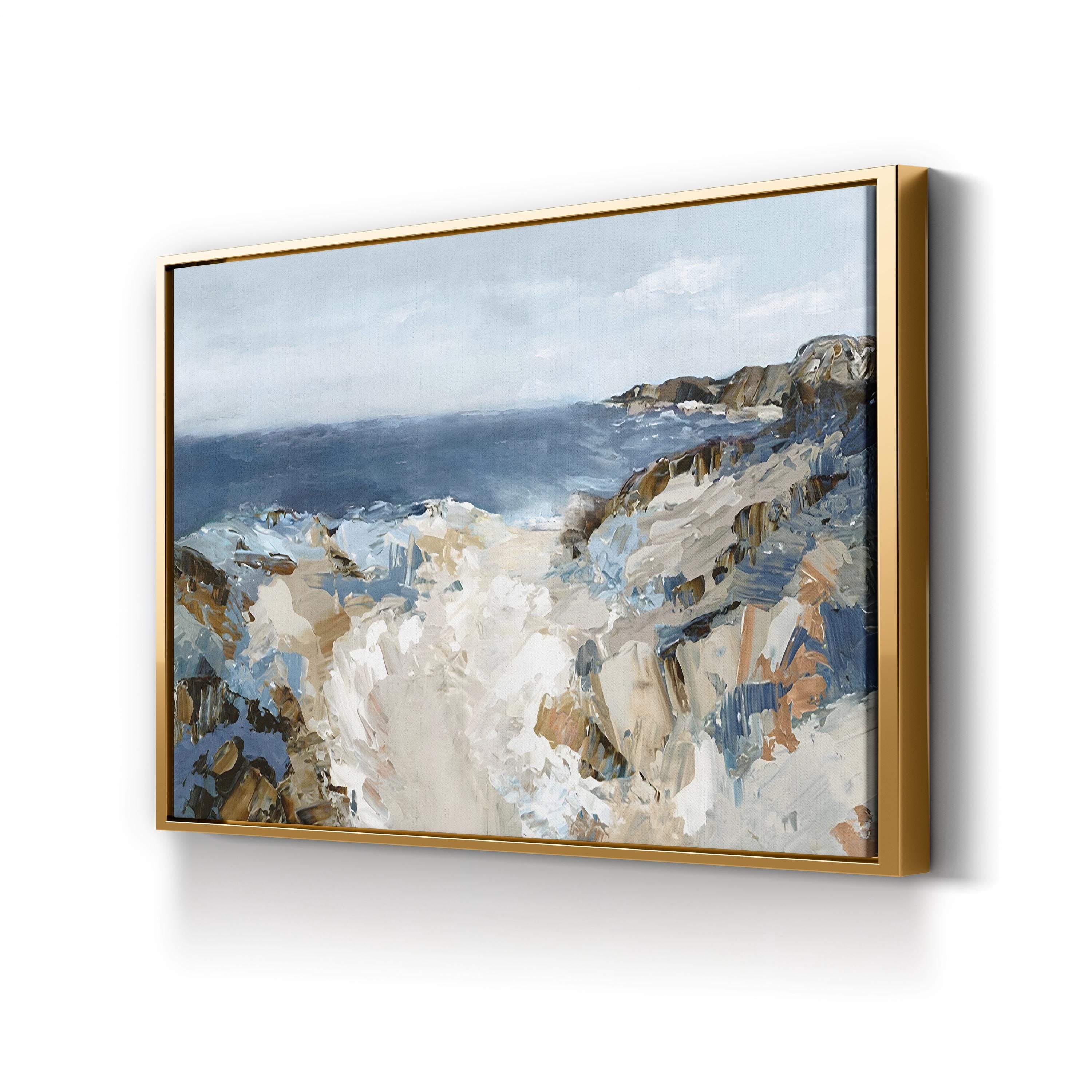 Path to the Sea Shoreline – Period Illustration Wall Art | Contemporary Coastal Canvas Print