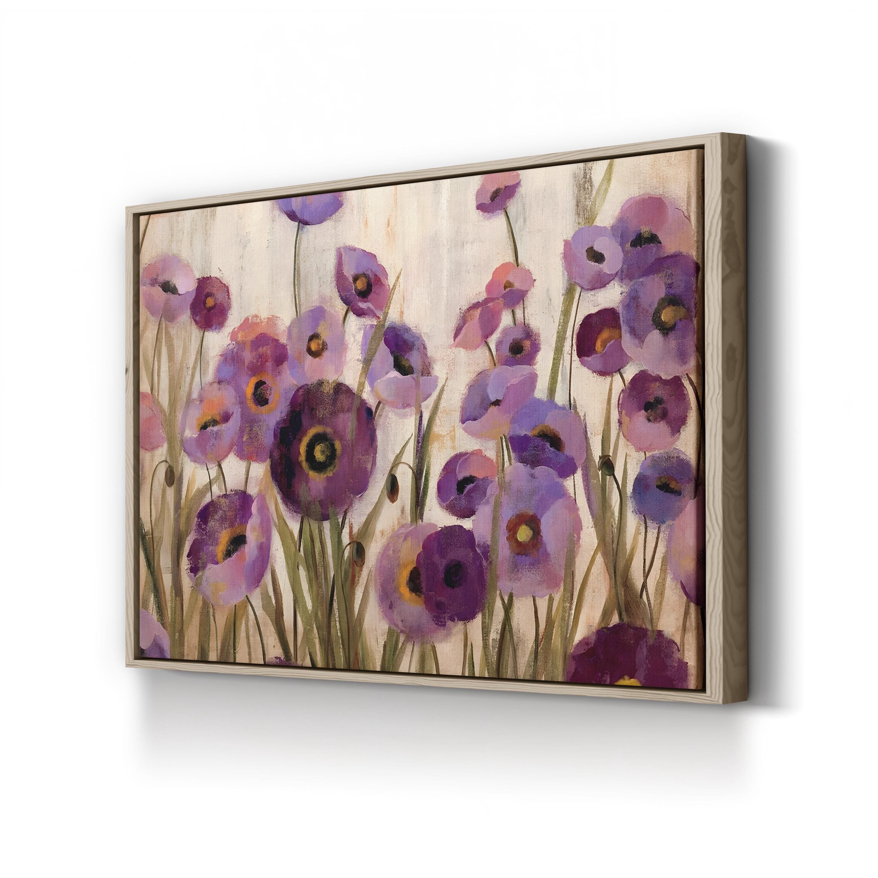 Pink and Purple Flowers Wall Art – Contemporary Floral Canvas by Silvia Vassileva