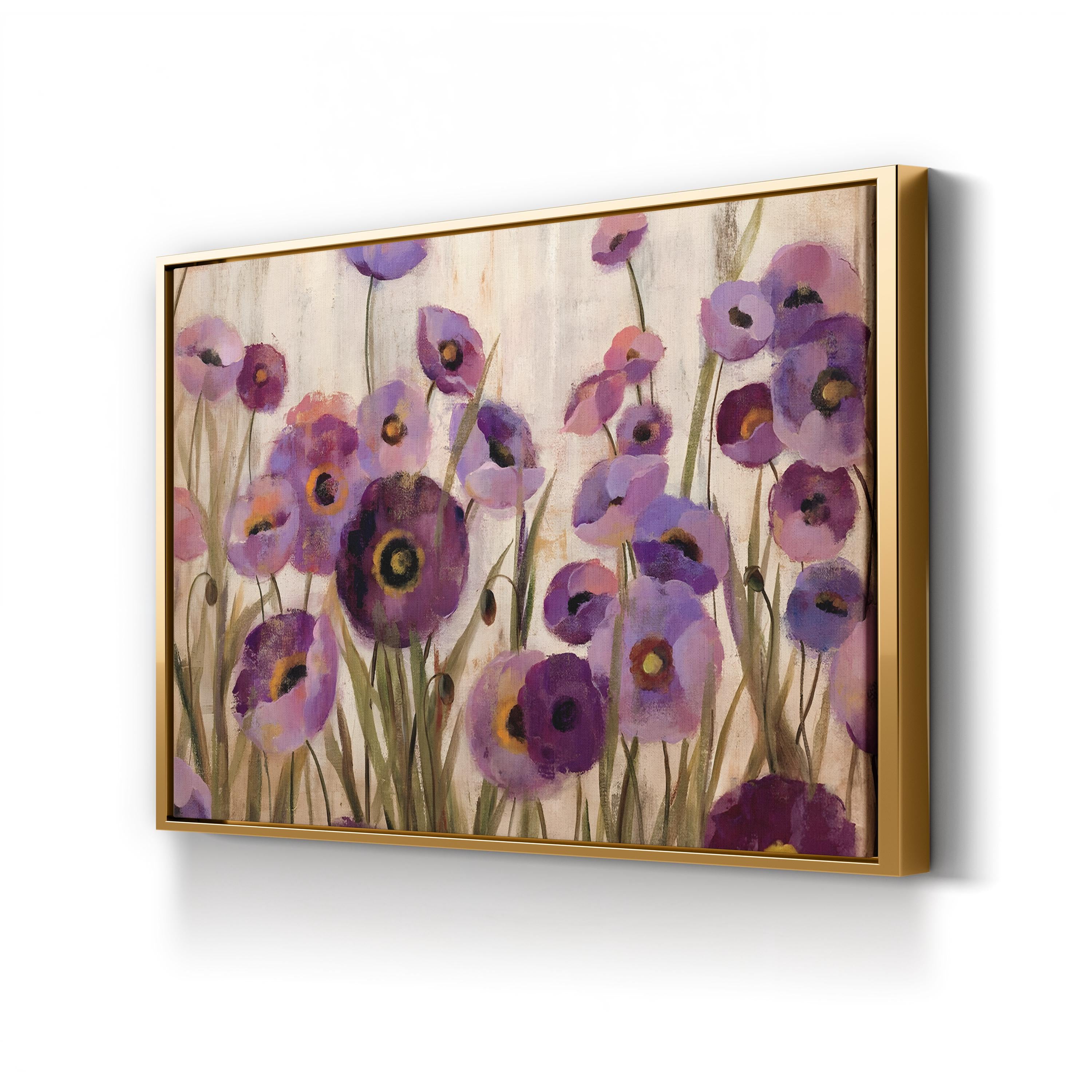 Pink and Purple Flowers Wall Art – Contemporary Floral Canvas by Silvia Vassileva