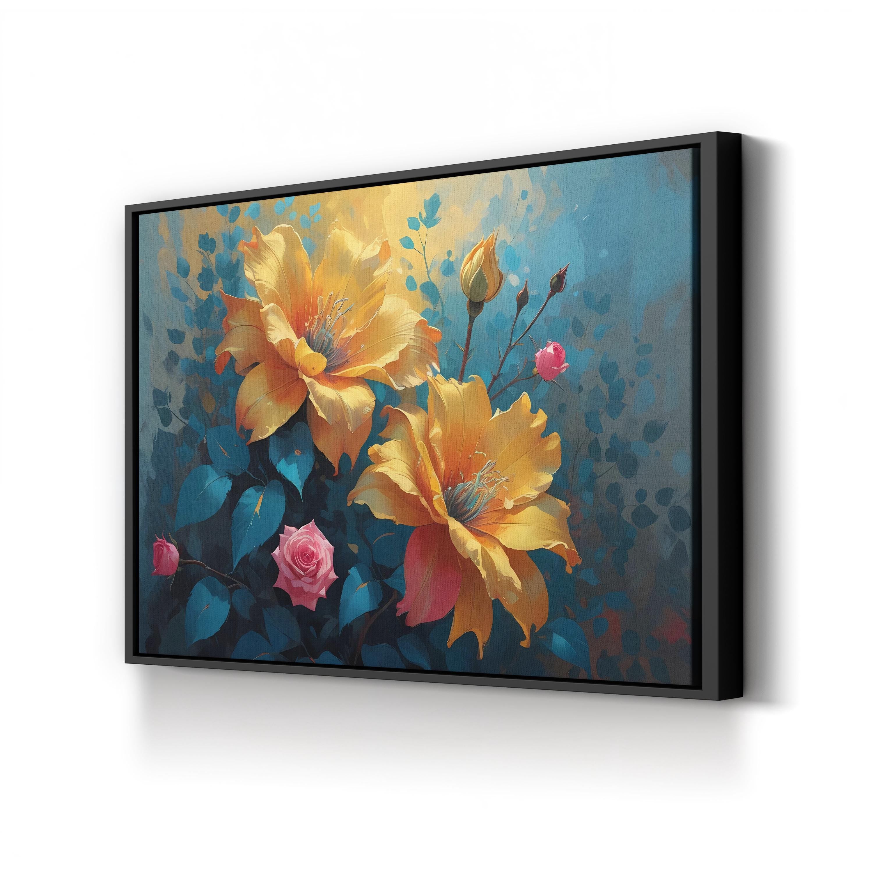 Yellow Roses – Period Illustration Wall Art | Floral Bouquet Canvas Print