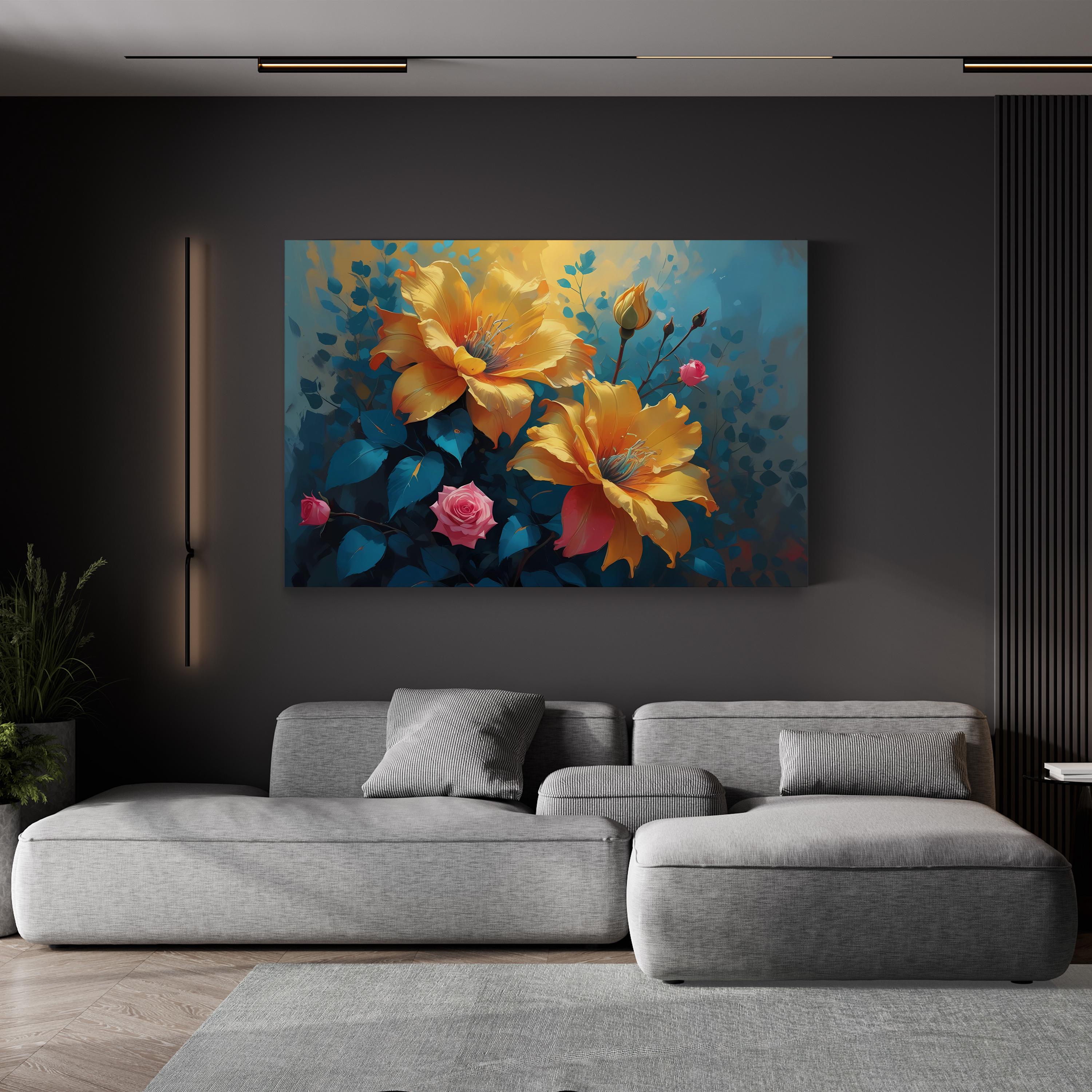 Yellow Roses – Period Illustration Wall Art | Floral Bouquet Canvas Print