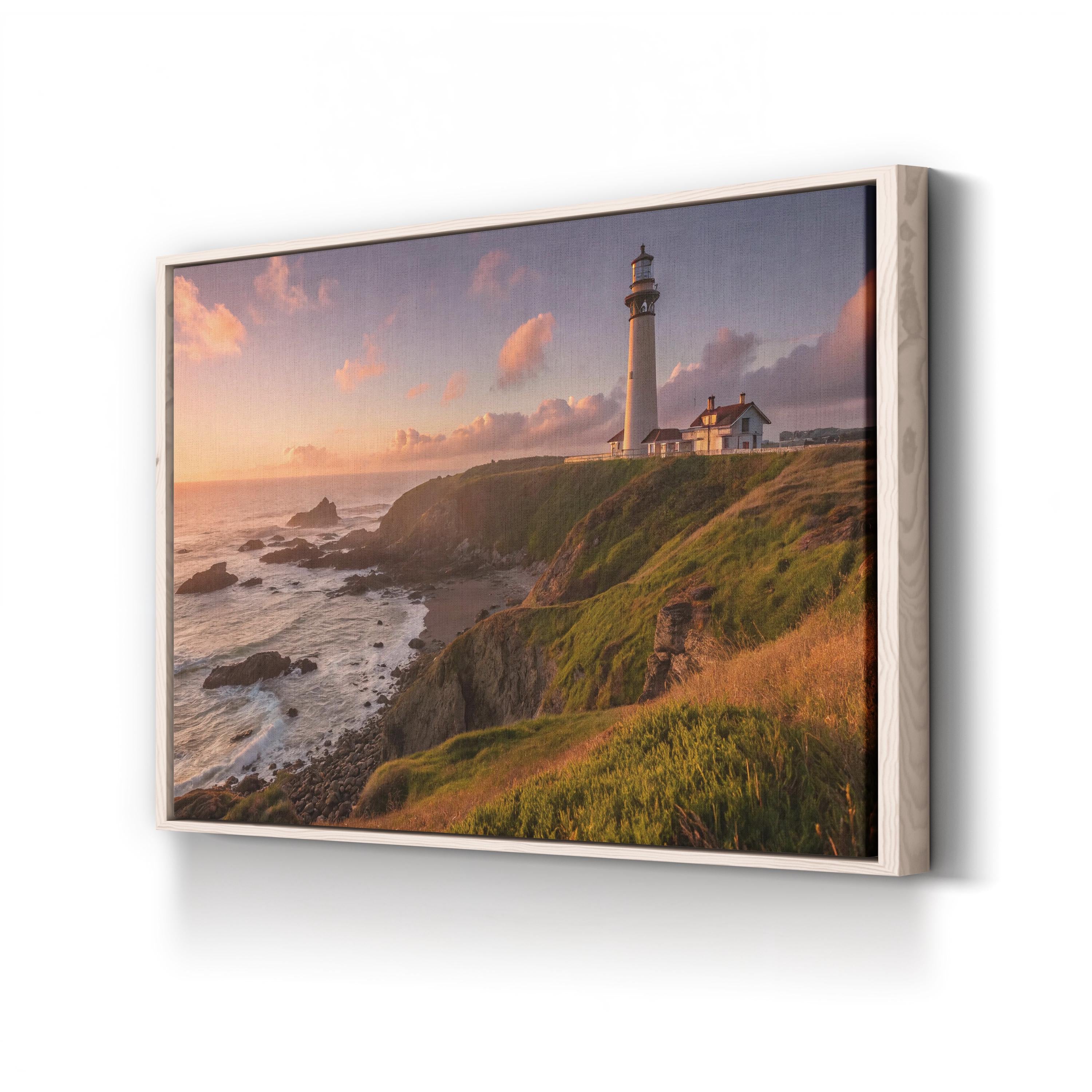 Pigeon Point Lighthouse Sunset Canvas Art – Coastal Landscape Print