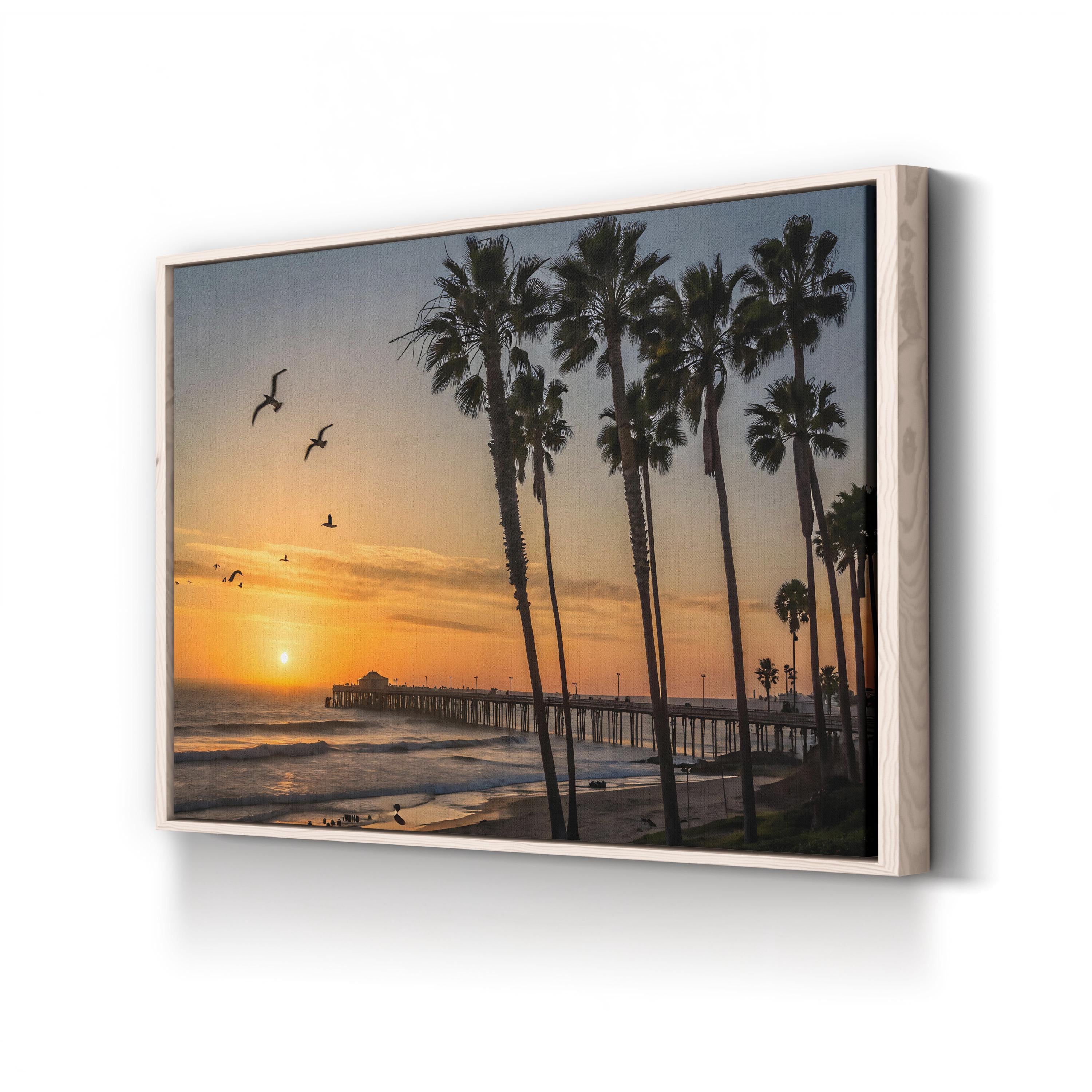 Tropical Sunset Canvas Art – Palms, Beach, Ocean View
