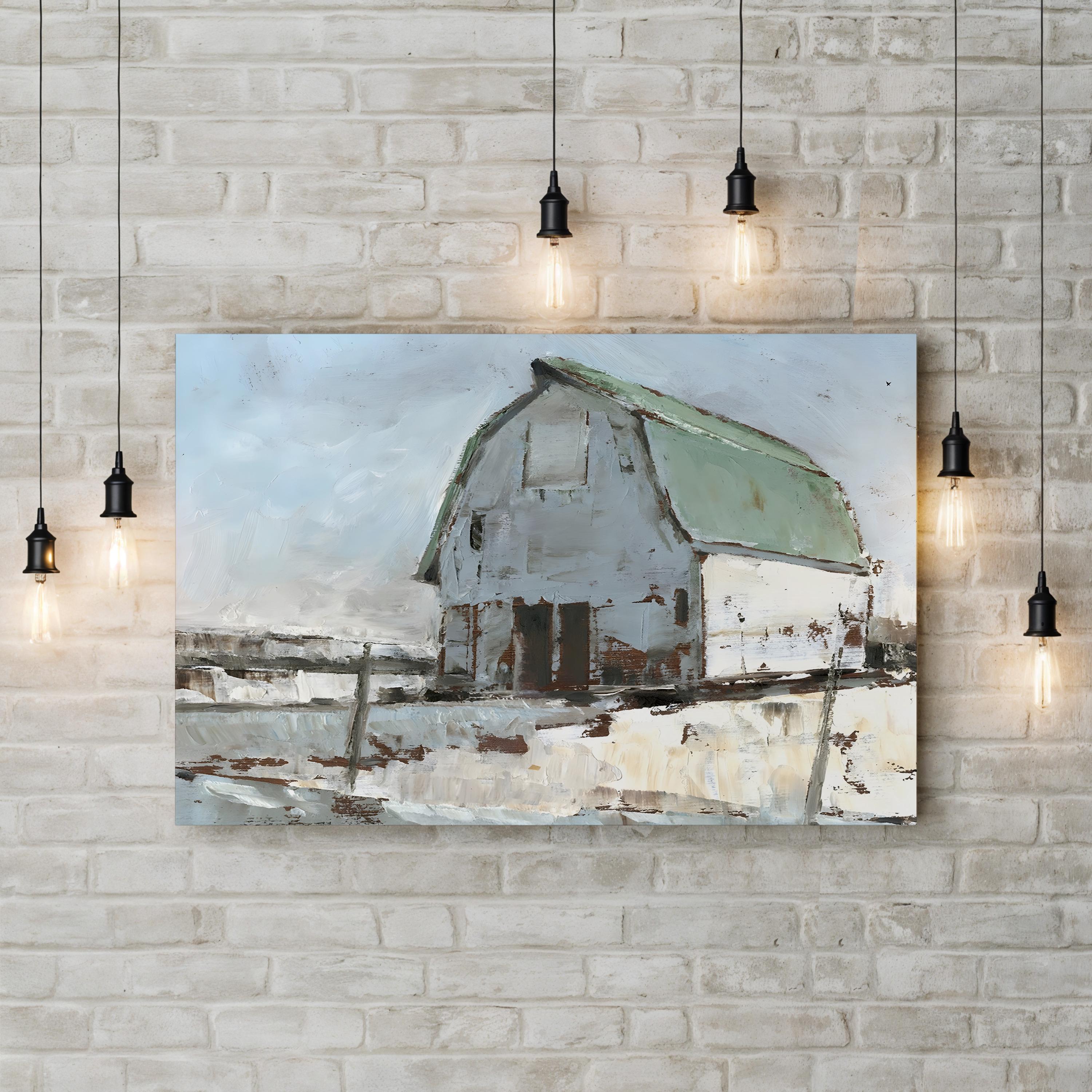 Plein Air Barn I Wall Art by Ethan Harper – Contemporary Pastoral Landscape Canvas
