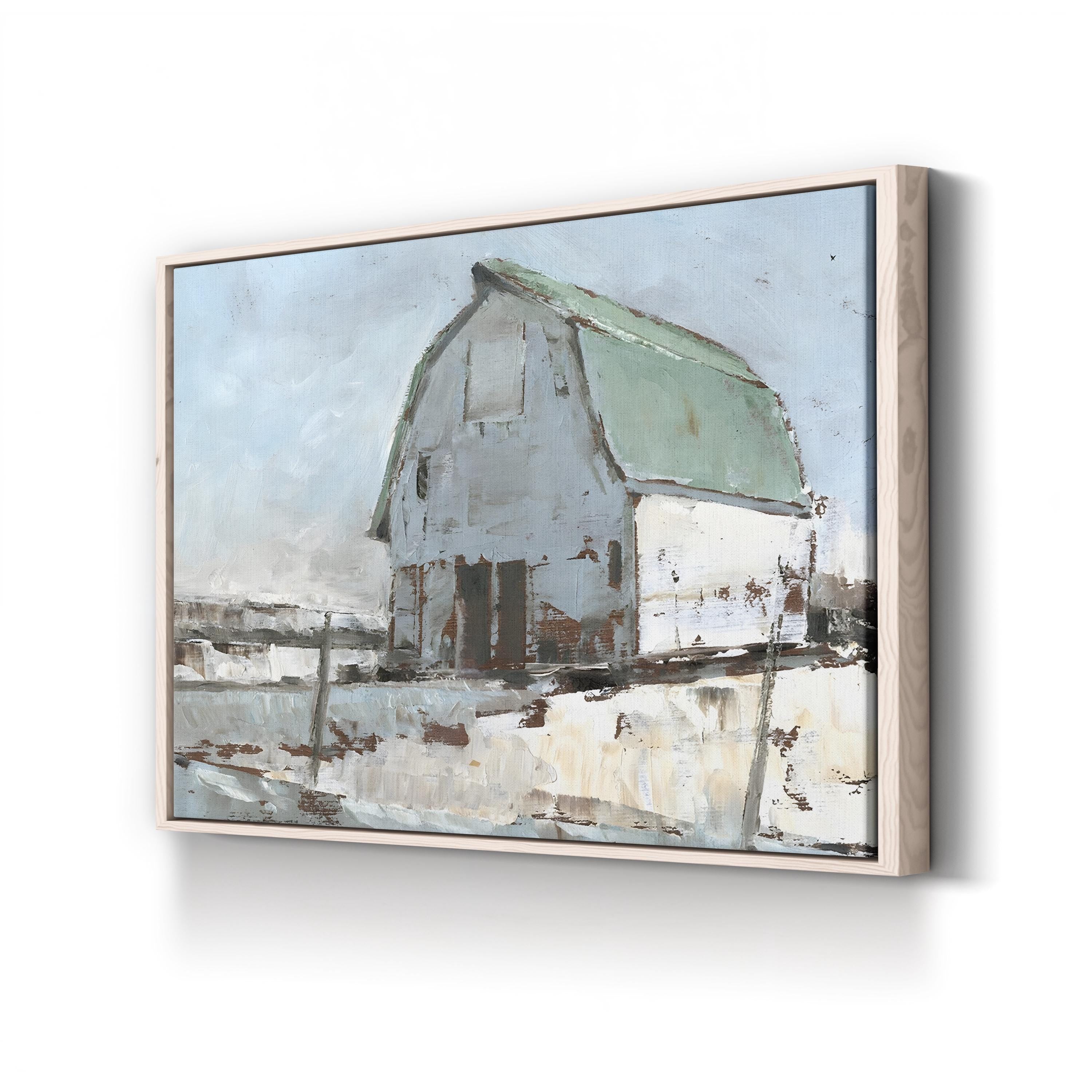 Plein Air Barn I Wall Art by Ethan Harper – Contemporary Pastoral Landscape Canvas