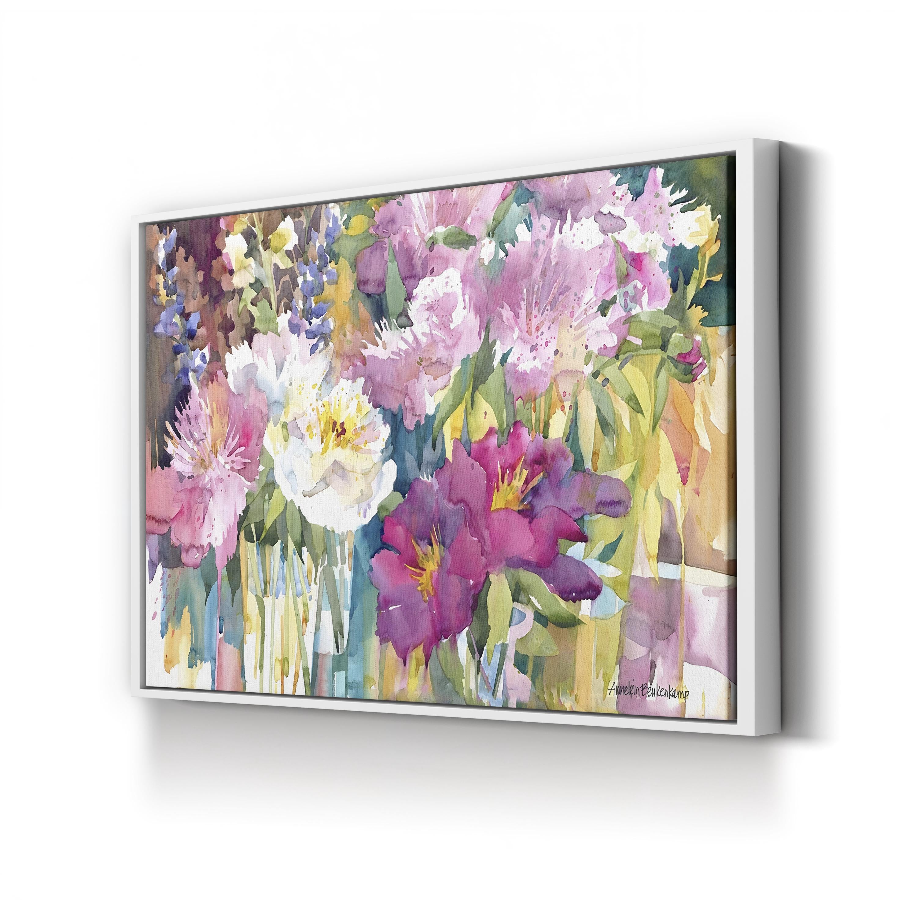 Plethora of Peonies – Contemporary Floral Watercolor Wall Art by Annelein Beukenkamp