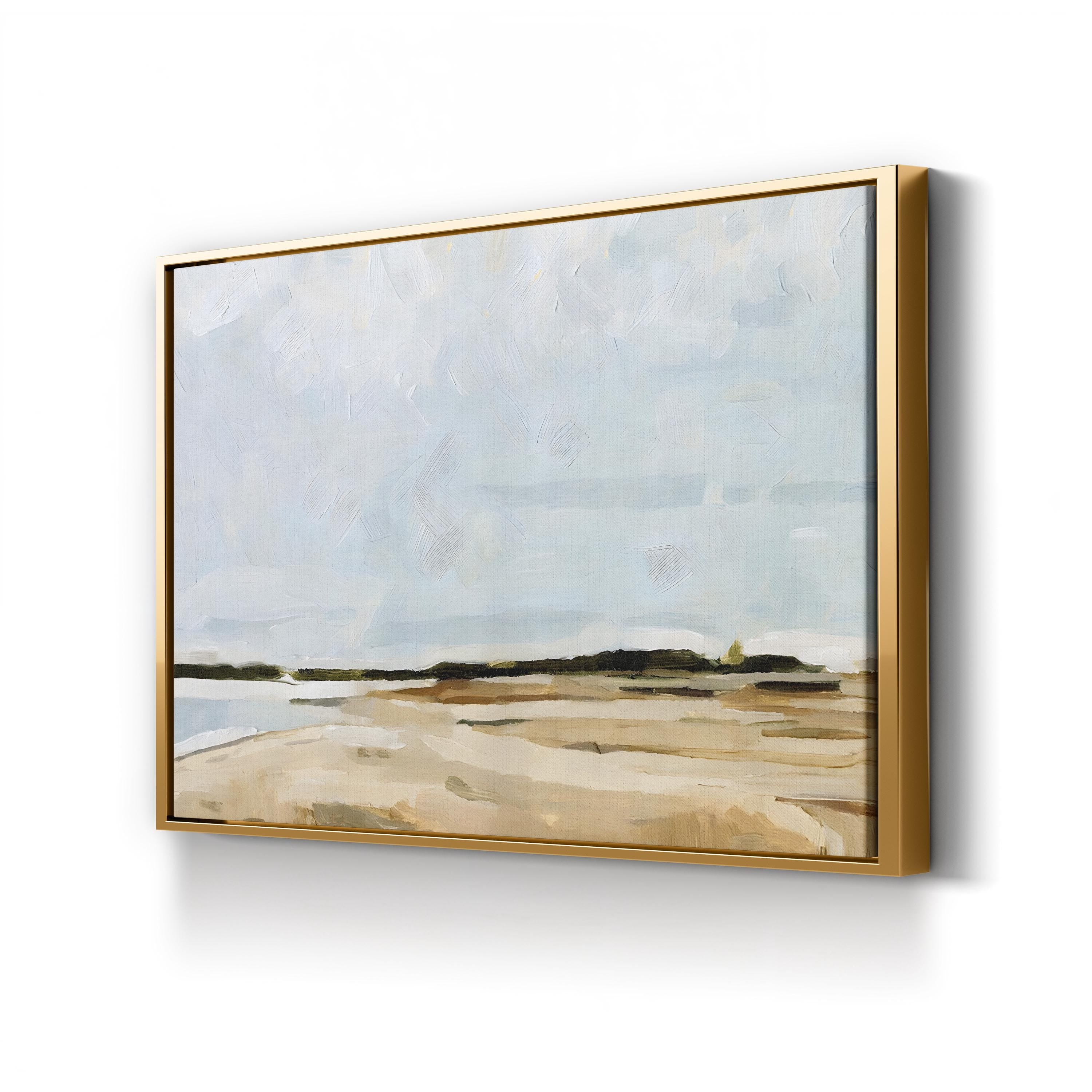 Coastal Canvas Art: Tranquil Seascape with Hand-Cut Wood Frame
