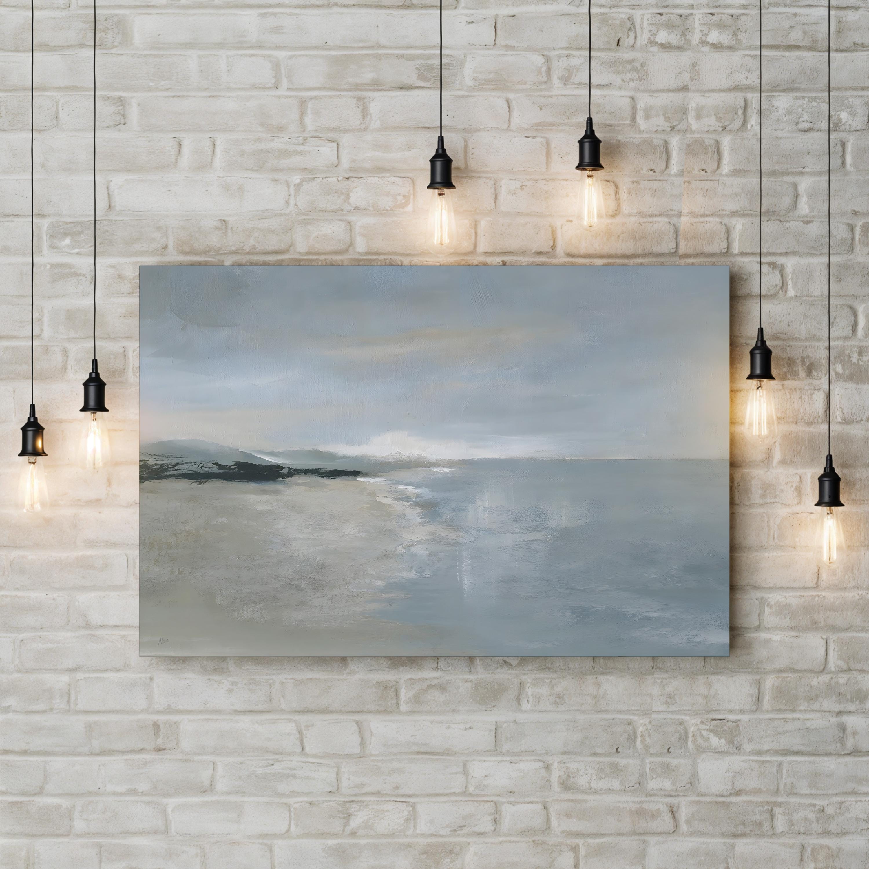 Quiet Morning Wall Art – Serene Coastal Abstract Artwork