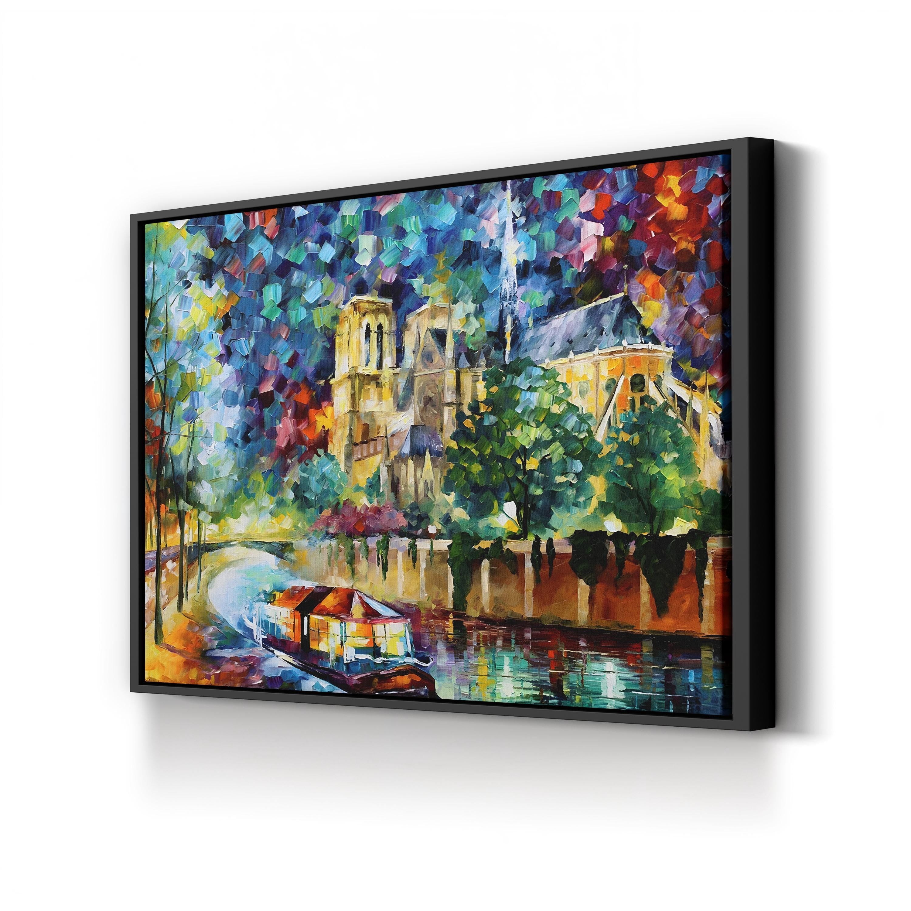 River in Paris – Contemporary Impressionist Cityscape Wall Art by Leonid Afremov