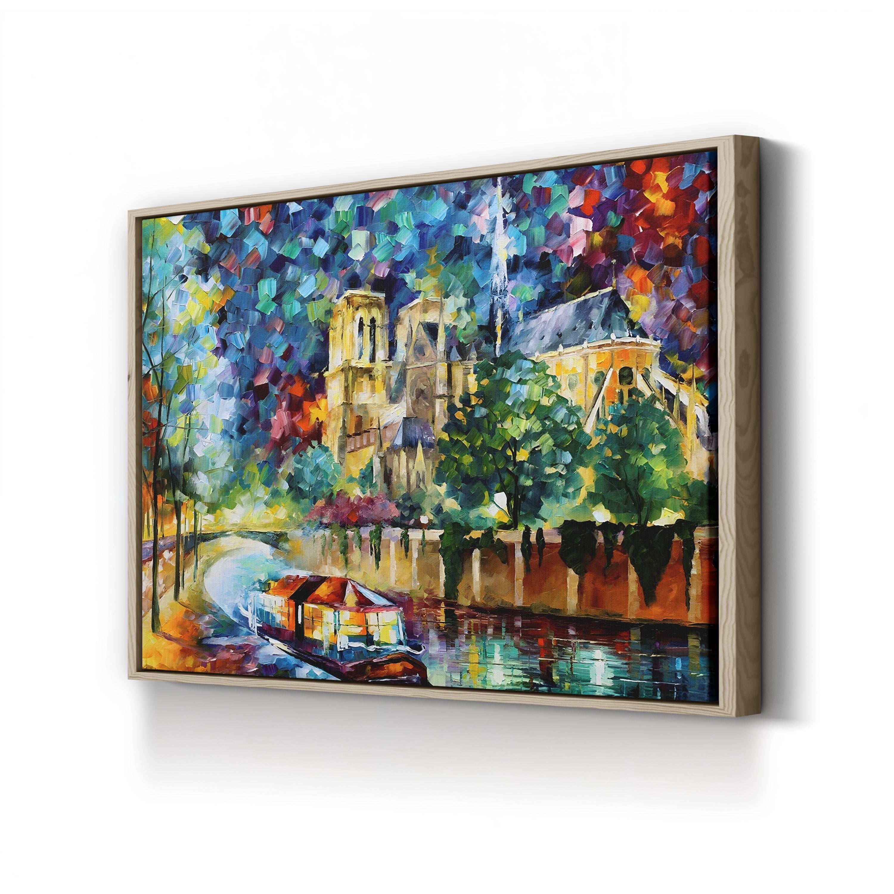 River in Paris – Contemporary Impressionist Cityscape Wall Art by Leonid Afremov