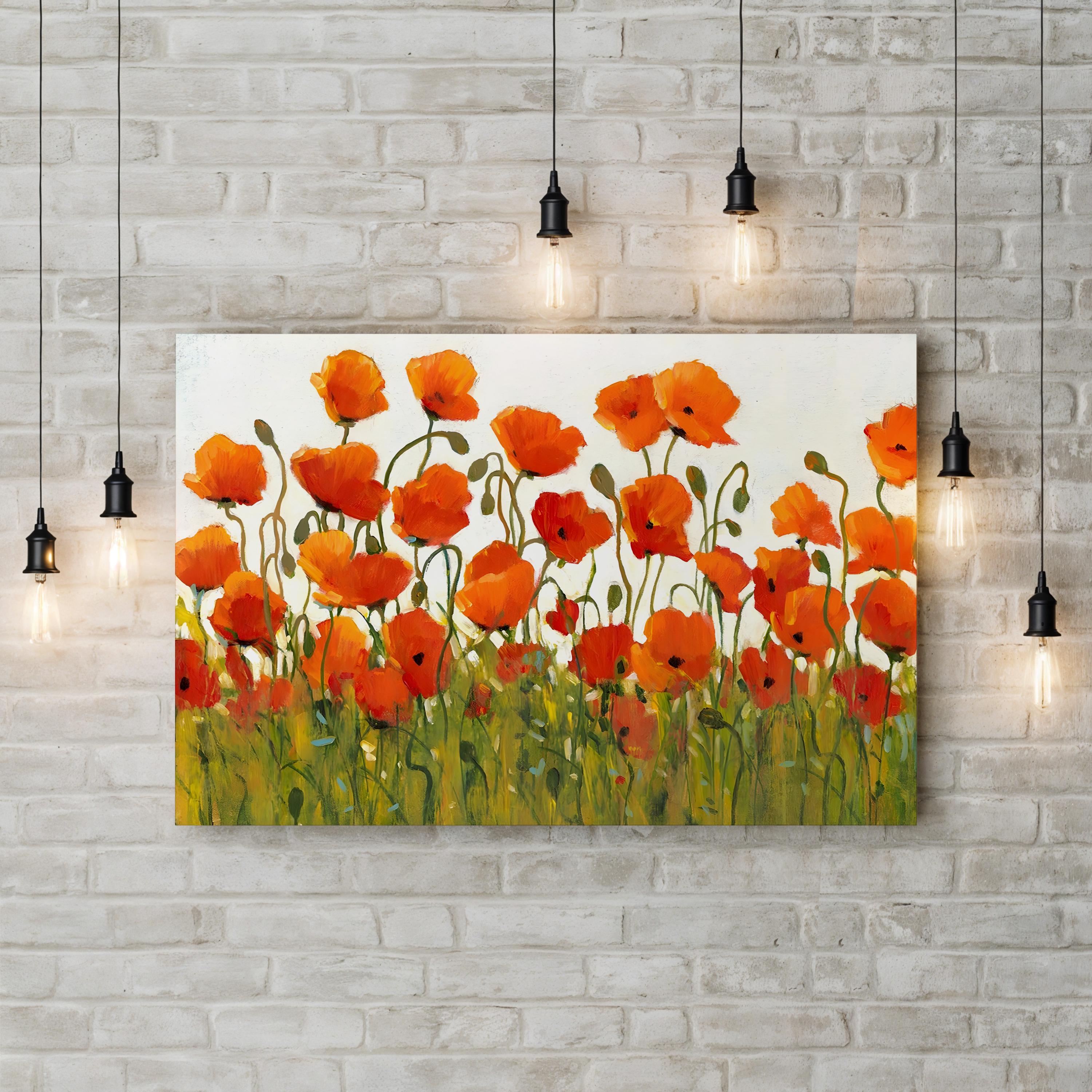 Rows of Poppies I Red Floral – Tim O’Toole Wall Art | Contemporary Floral Canvas Print