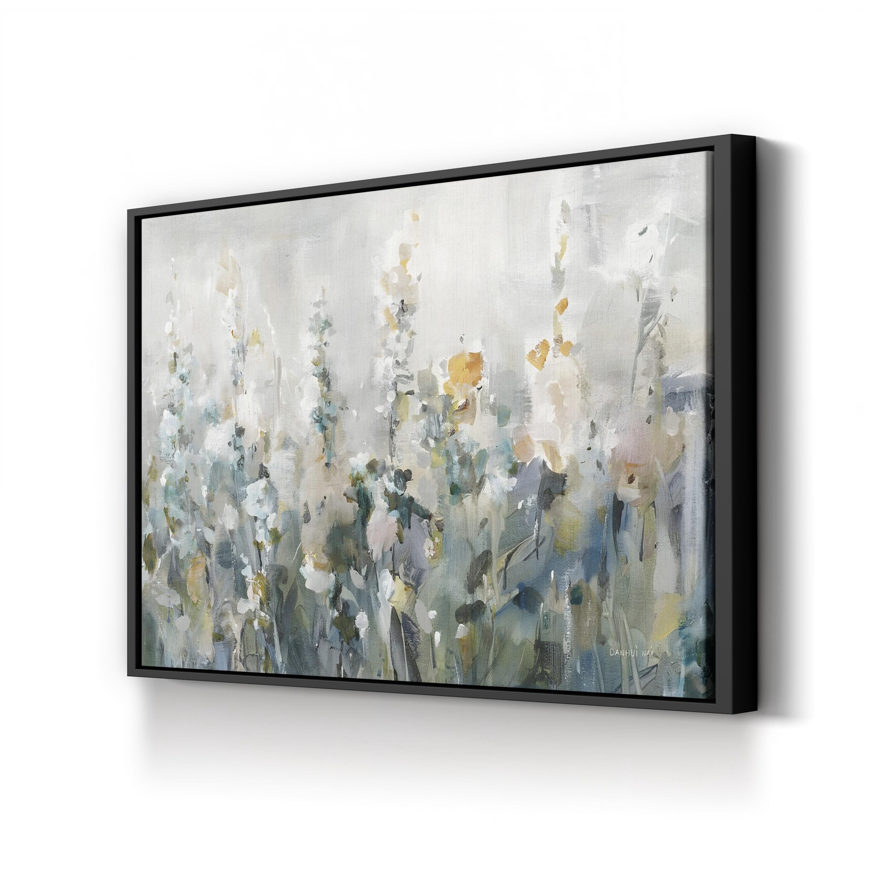 Rustic Garden Neutral – Serene Floral Landscape Canvas Art by Danhui Nai