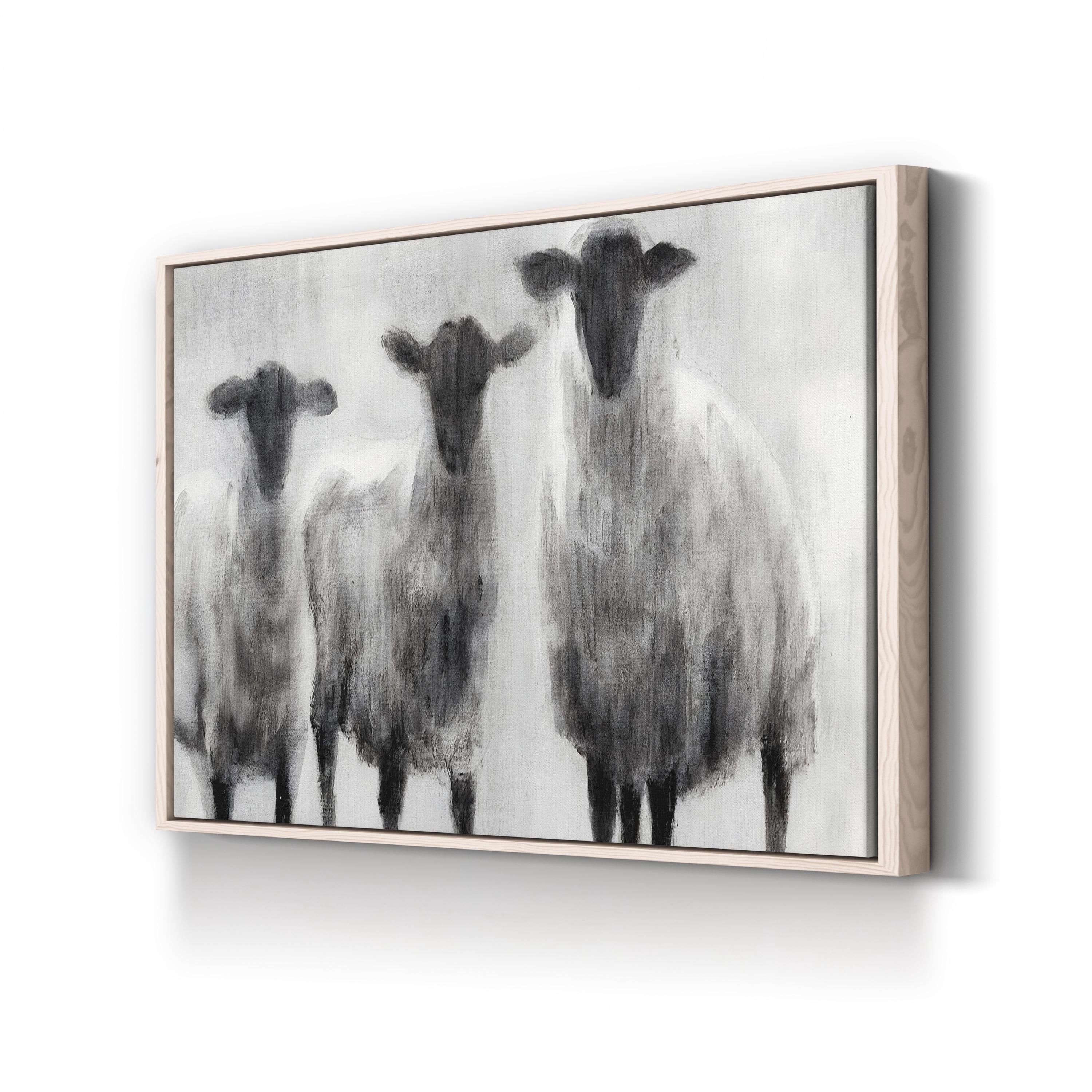 Rustic Sheep I – Contemporary Farm Animal Canvas Art by Ethan Harper