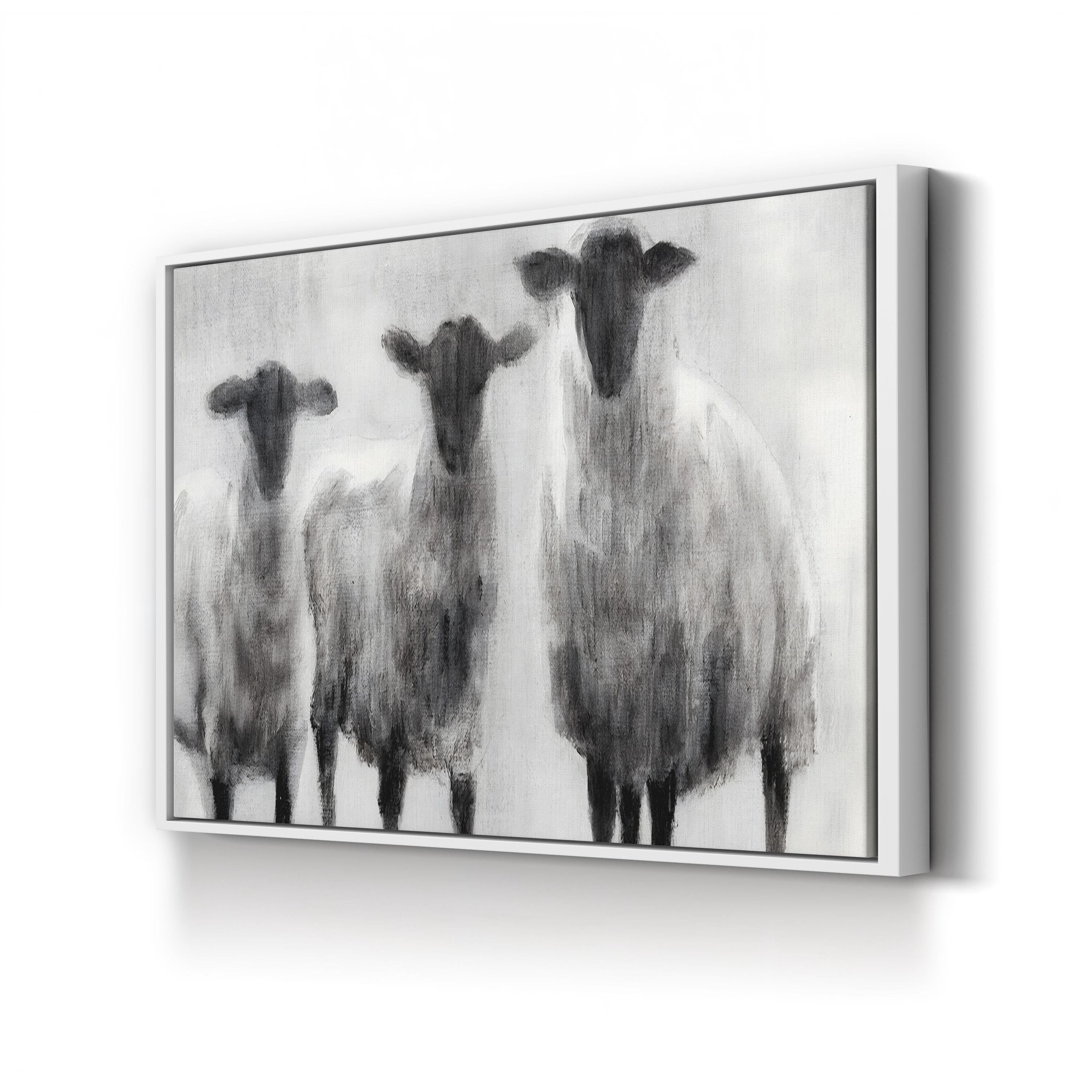 Rustic Sheep I – Contemporary Farm Animal Canvas Art by Ethan Harper