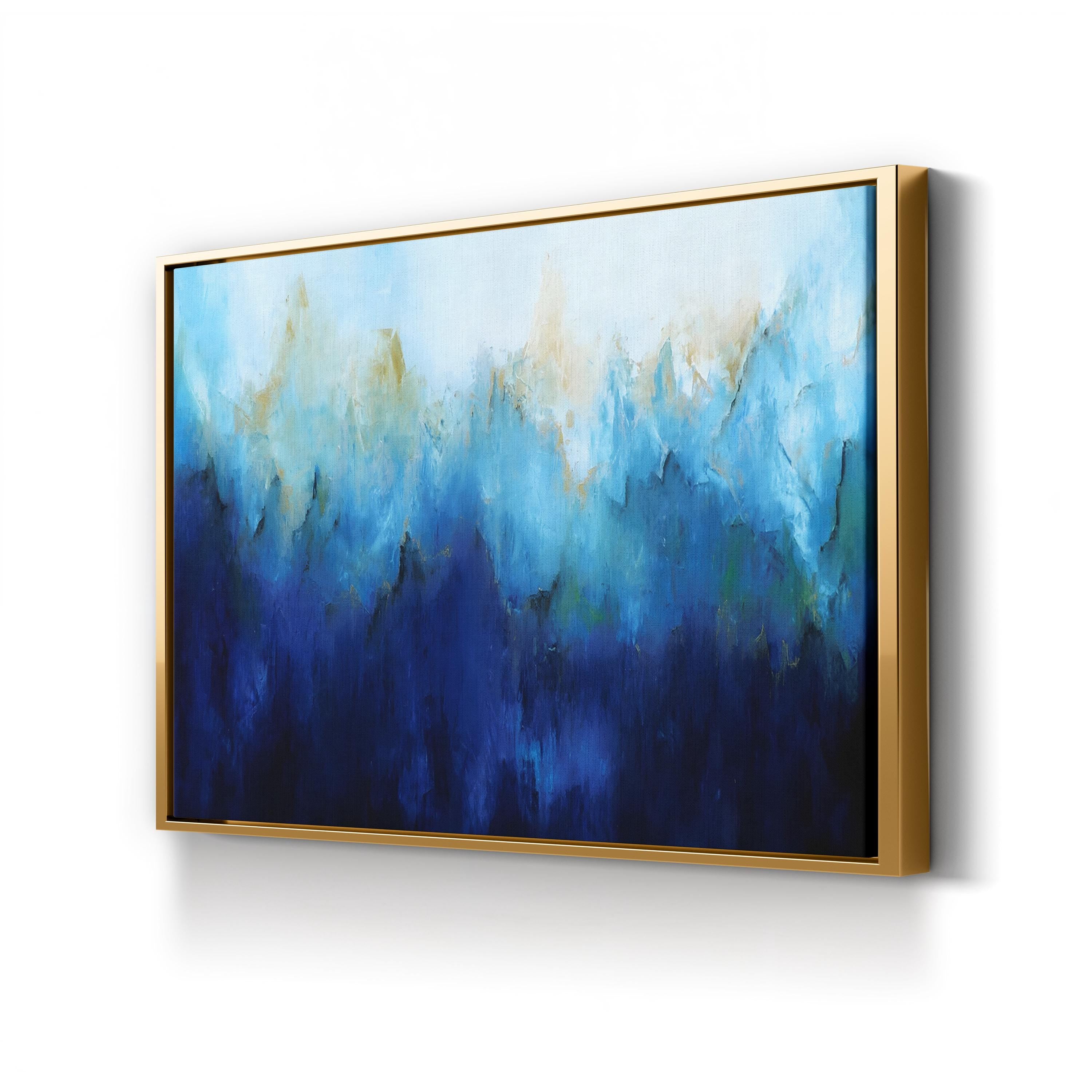 Sapphire Flare Up Wall Art by May Art – Modern Blue Abstract Canvas