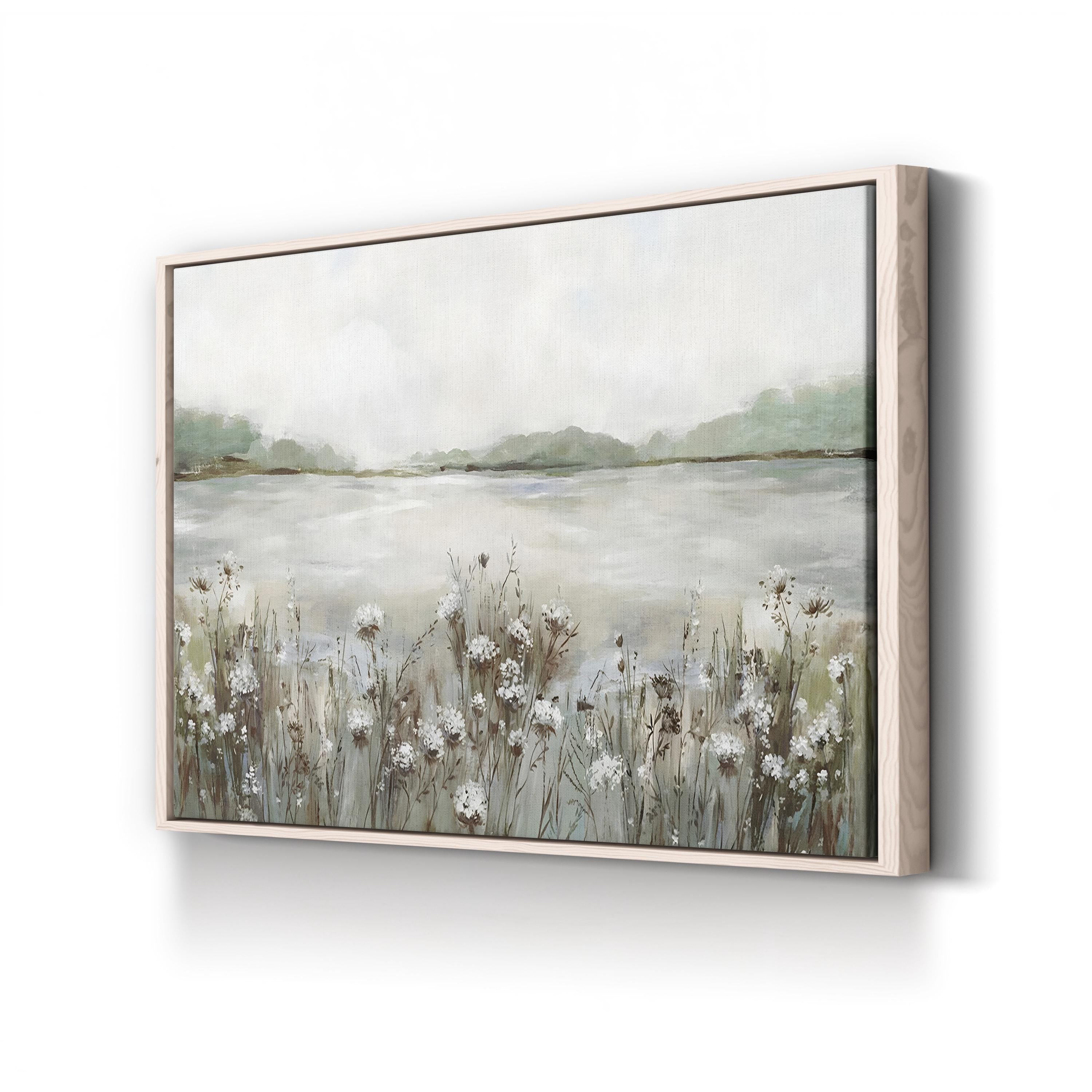 Secret Lake I Wall Art by Allison Pearce | Serene Abstract Lake Landscape Canvas Print