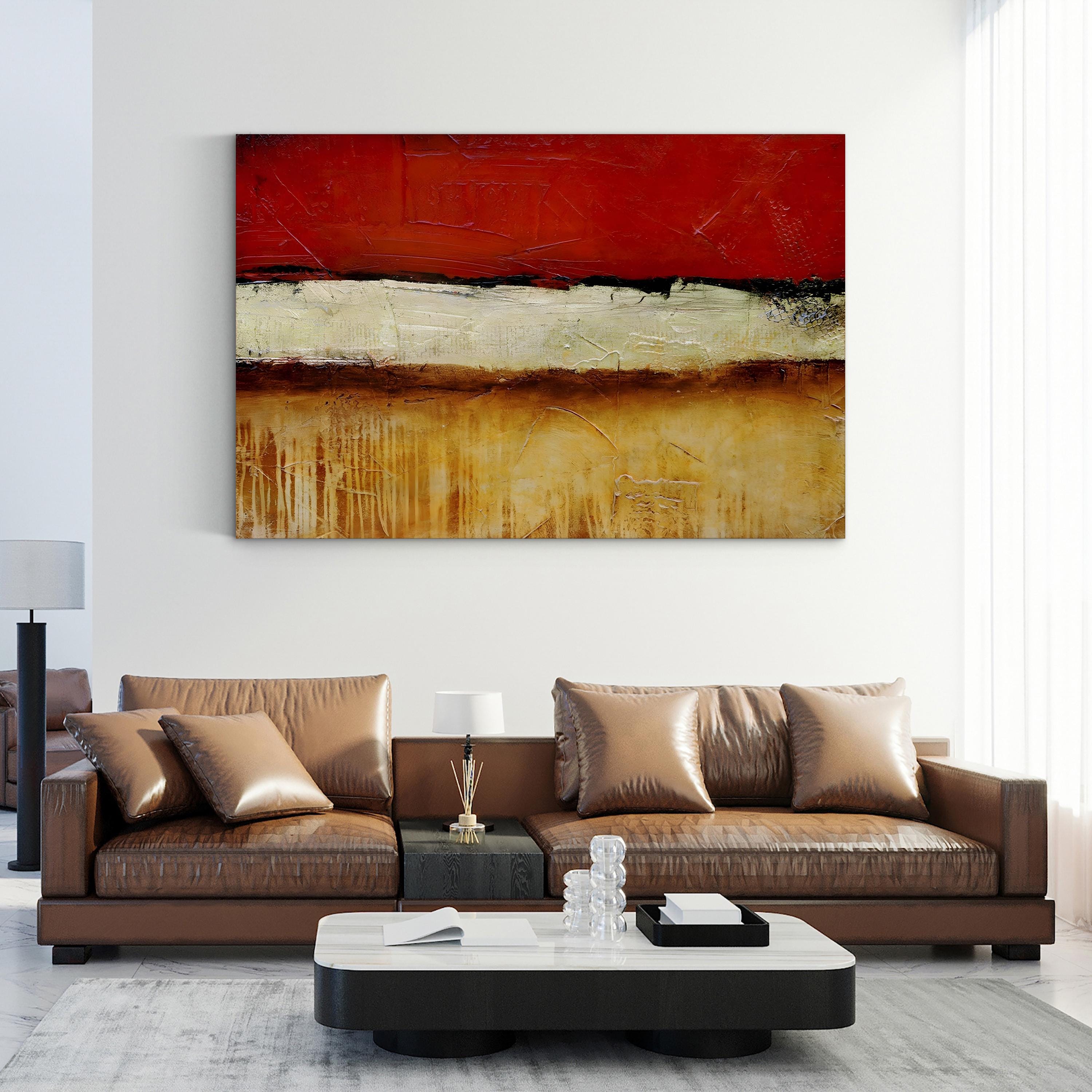 Shanghai Red Canvas Art Print – Abstract Urban Color Field by Erin Ashley