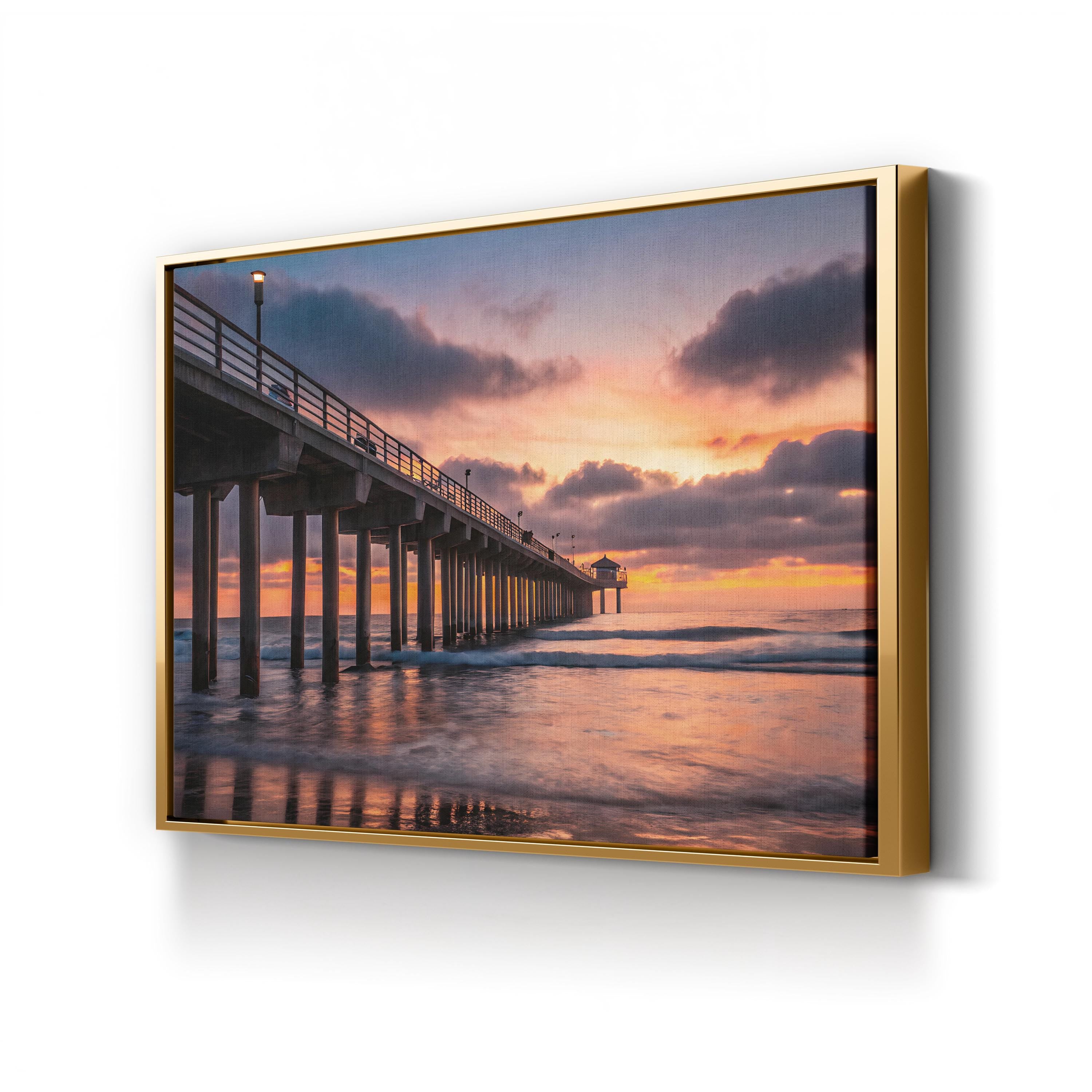 Sunset Dream, Oceanside Pier, Oceanside, California Canvas Print: Coastal Beach House Decor