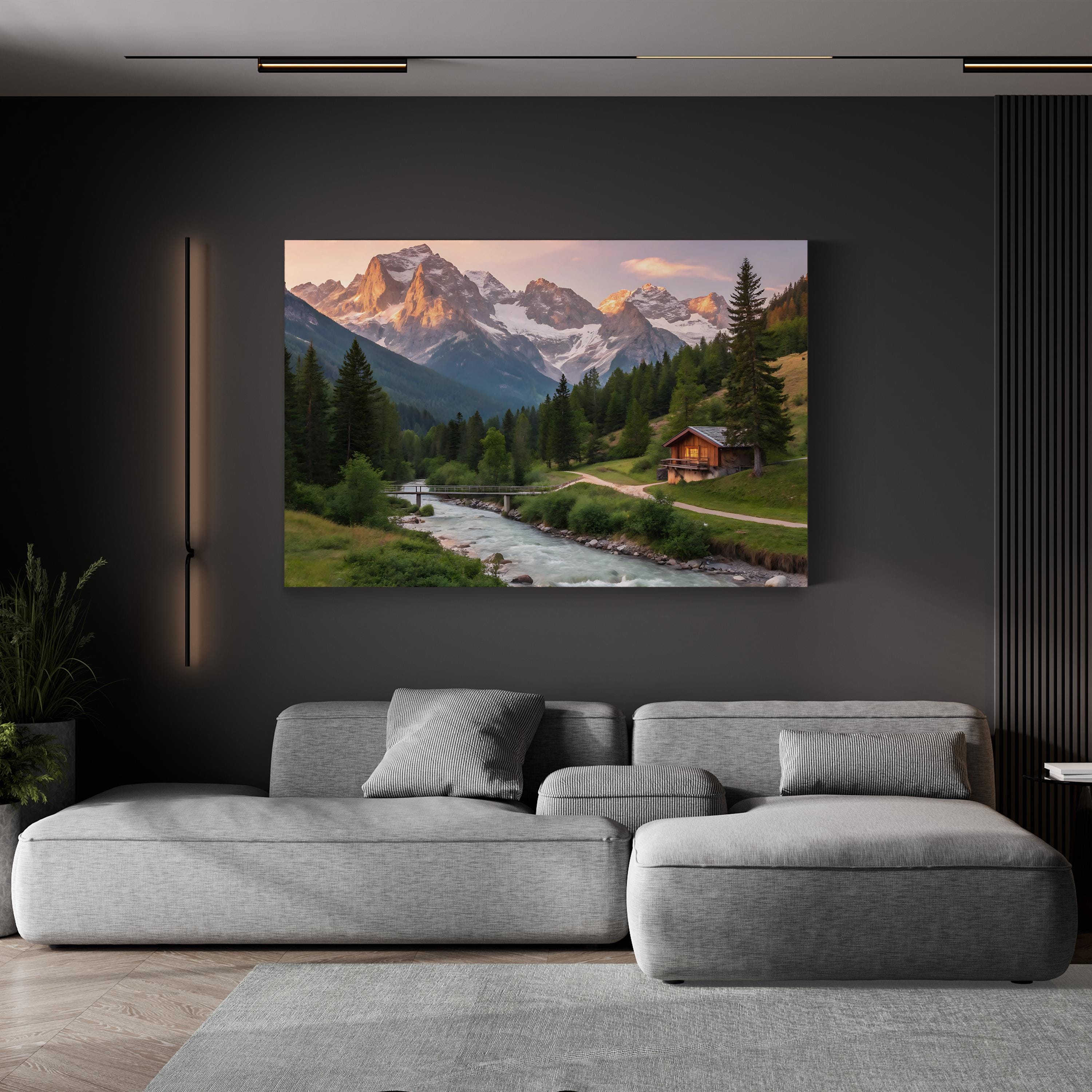 Swiss Alps Alpine Valley in Switzerland Mountain Landscape Photography