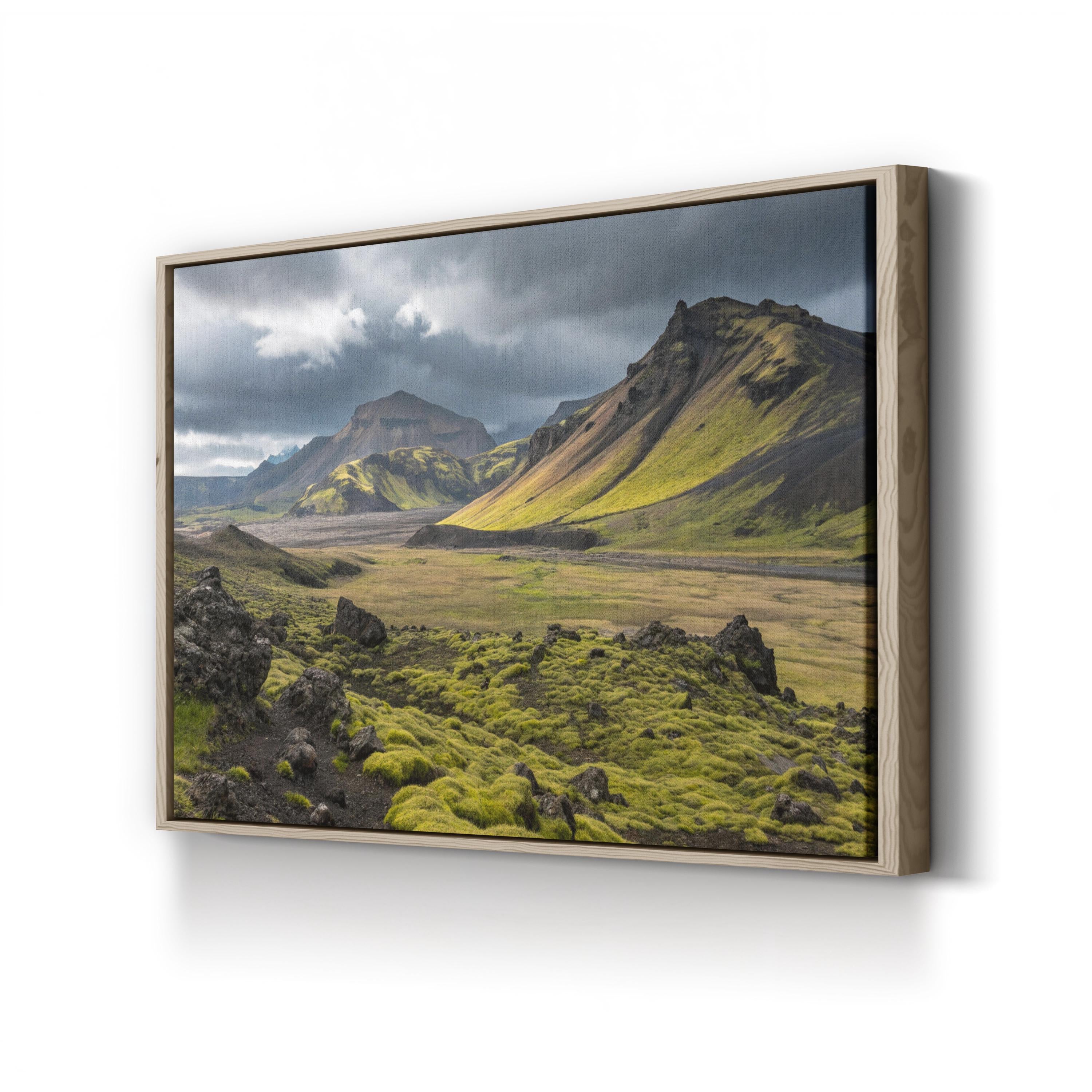 Iceland Moss-Covered Terrain – Vintage Photography Wall Art | Rugged Landscape Canvas Print