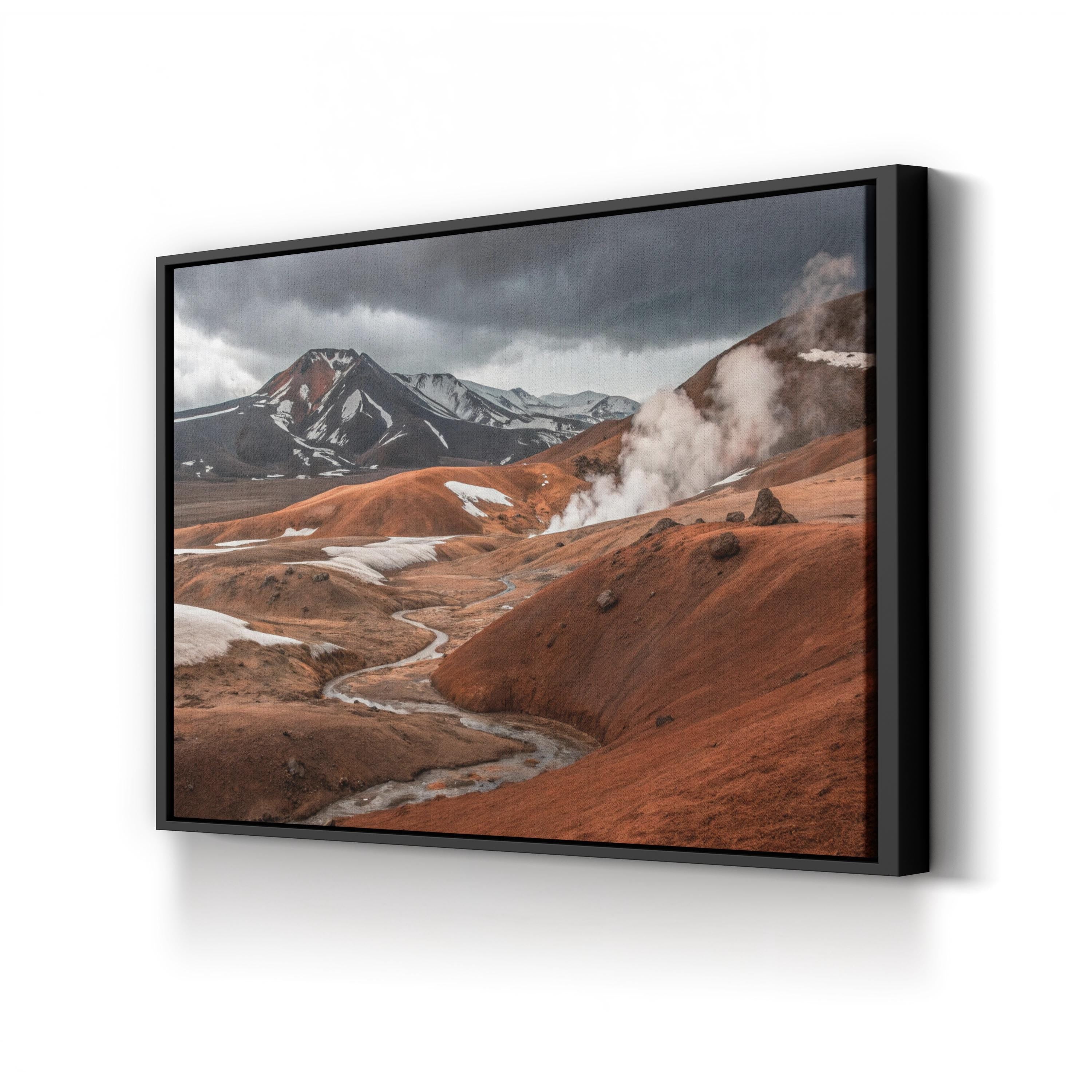 Iceland Volcanic Lava Fields – Vintage Photography Wall Art | Rugged Landscape Canvas Print
