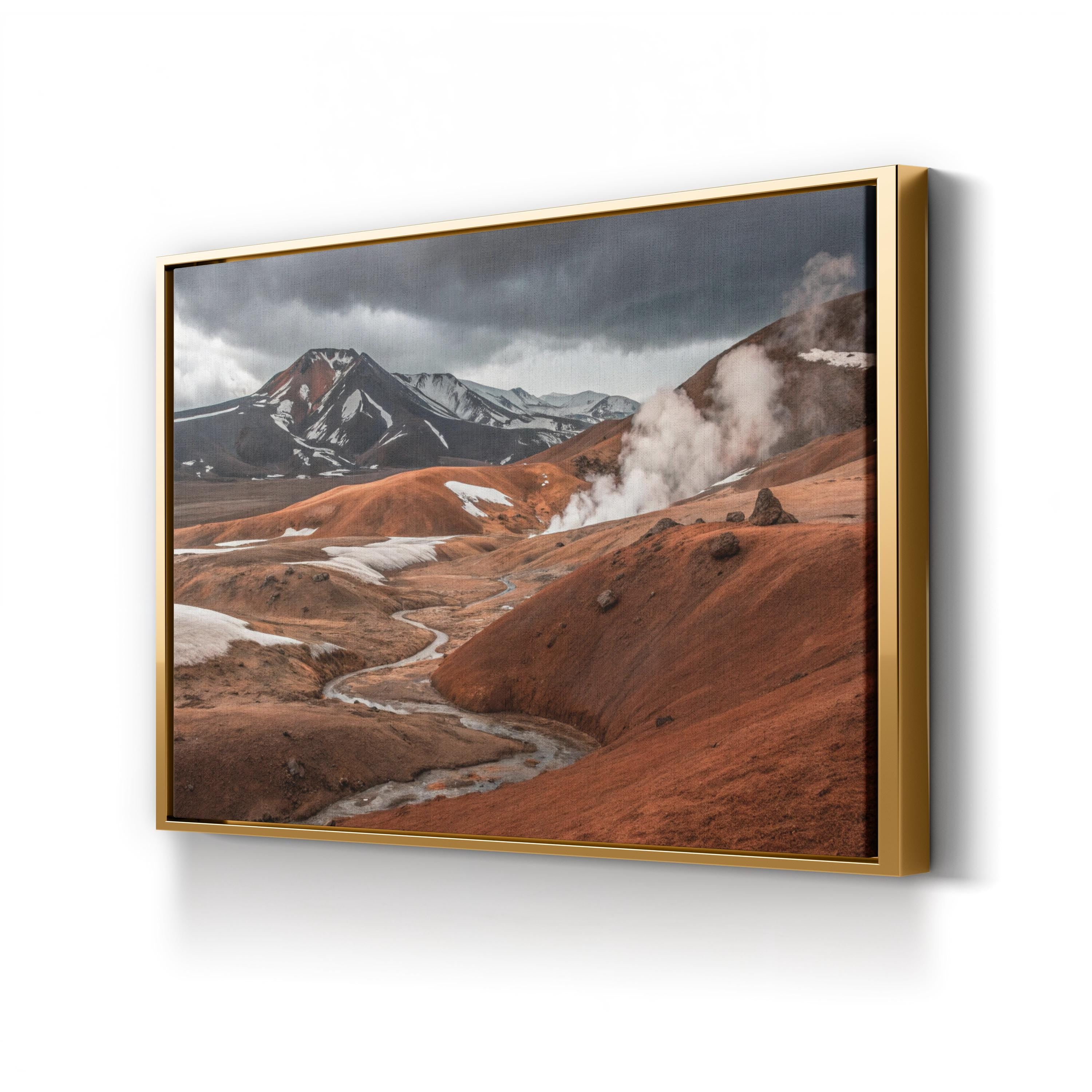 Iceland Volcanic Lava Fields – Vintage Photography Wall Art | Rugged Landscape Canvas Print