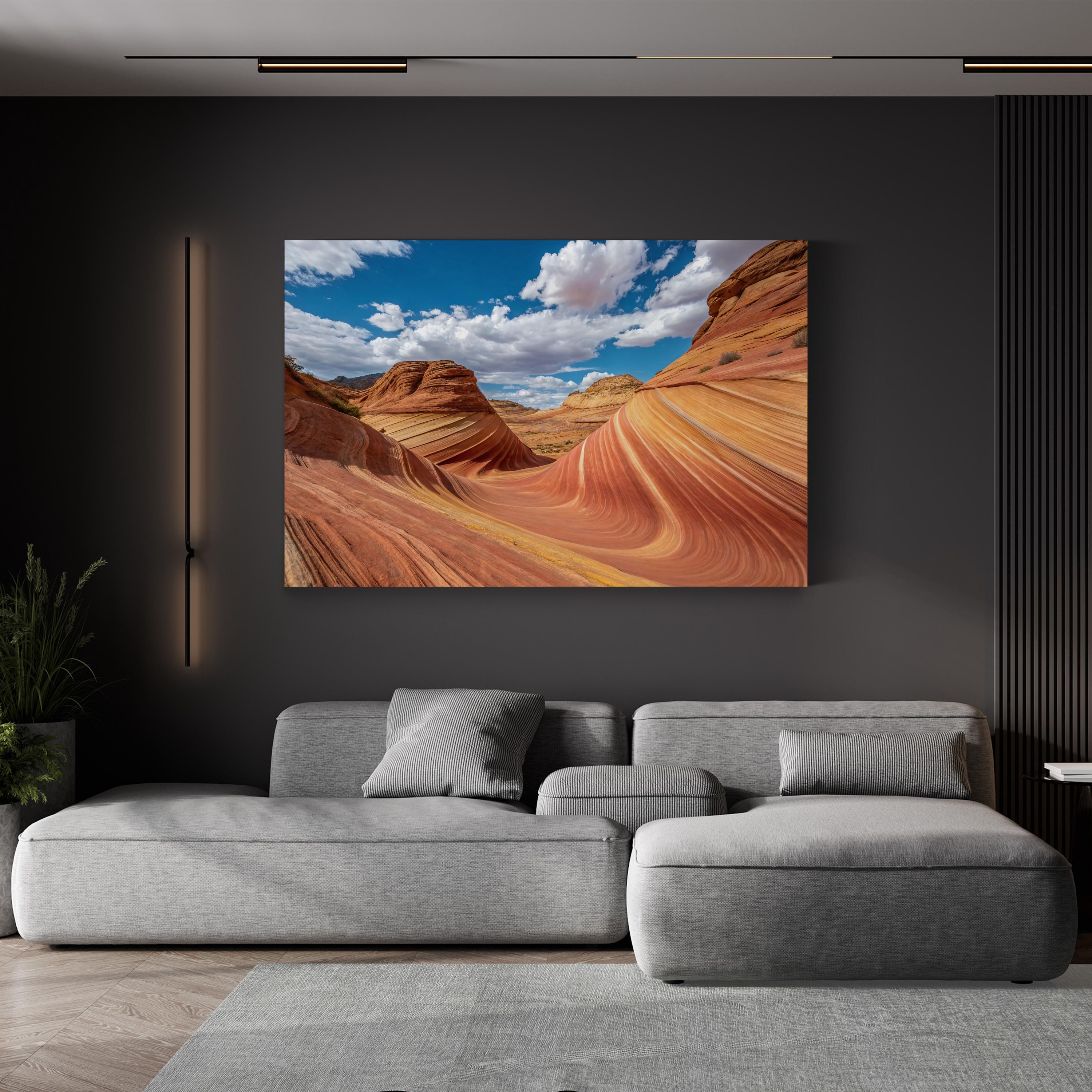 Wave Rock Sandstone – Vintage Photography Wall Art | Desert Landscape Canvas Print