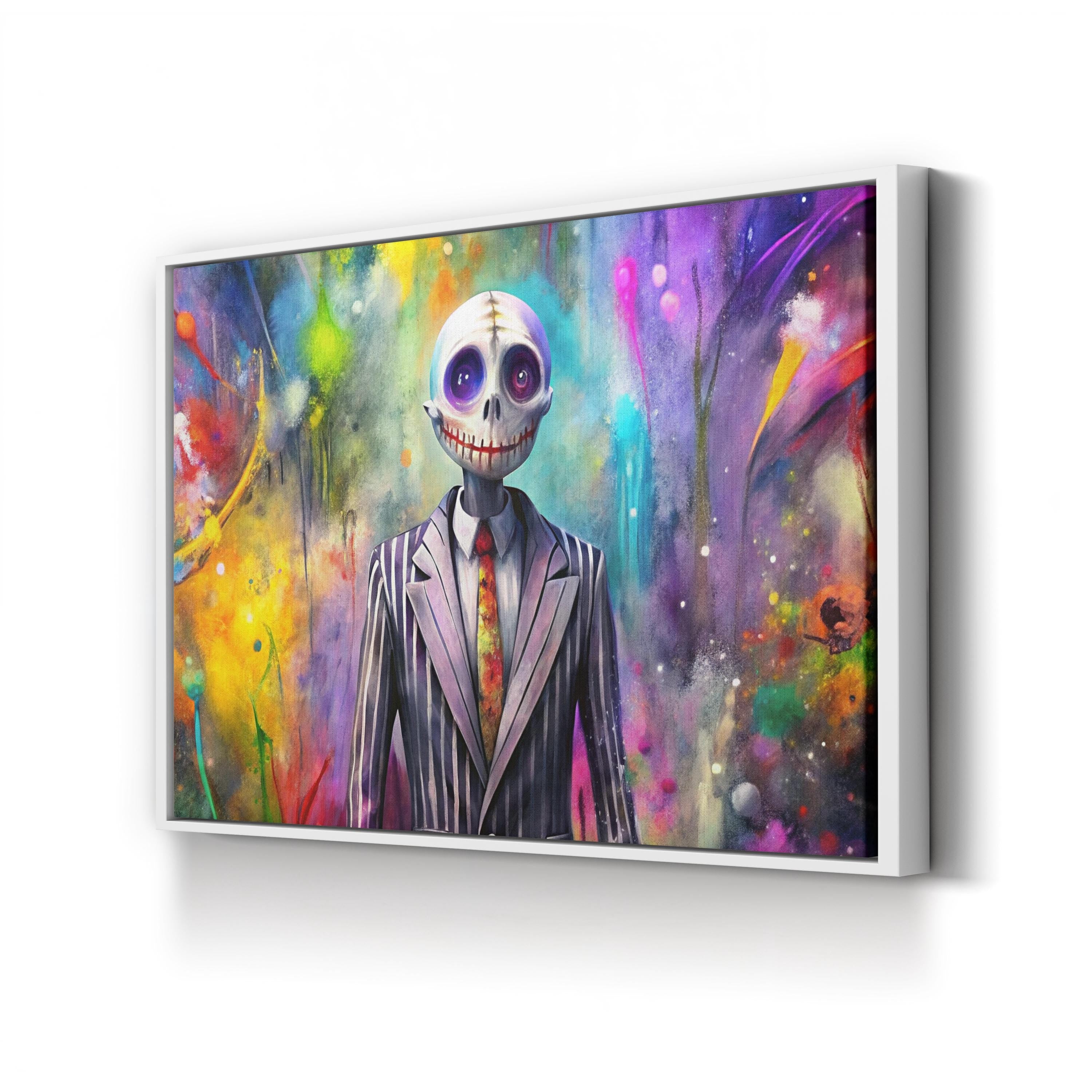 Halloween Skeleton Portrait – Period Illustration Wall Art | Pop Expressionist Canvas Print