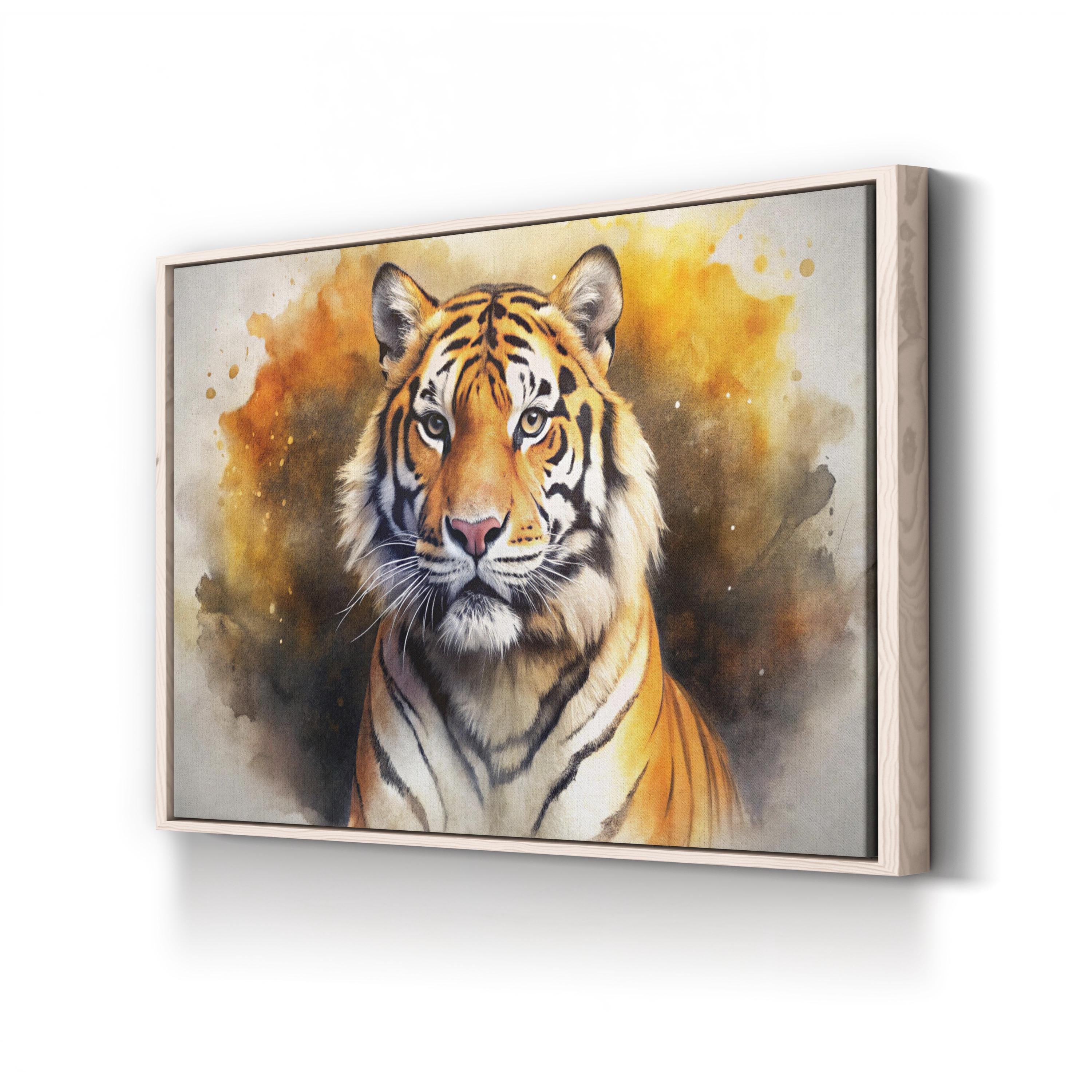 Watercolor Tiger – Period Illustration Wall Art | Bold Wildlife Portrait Canvas Print