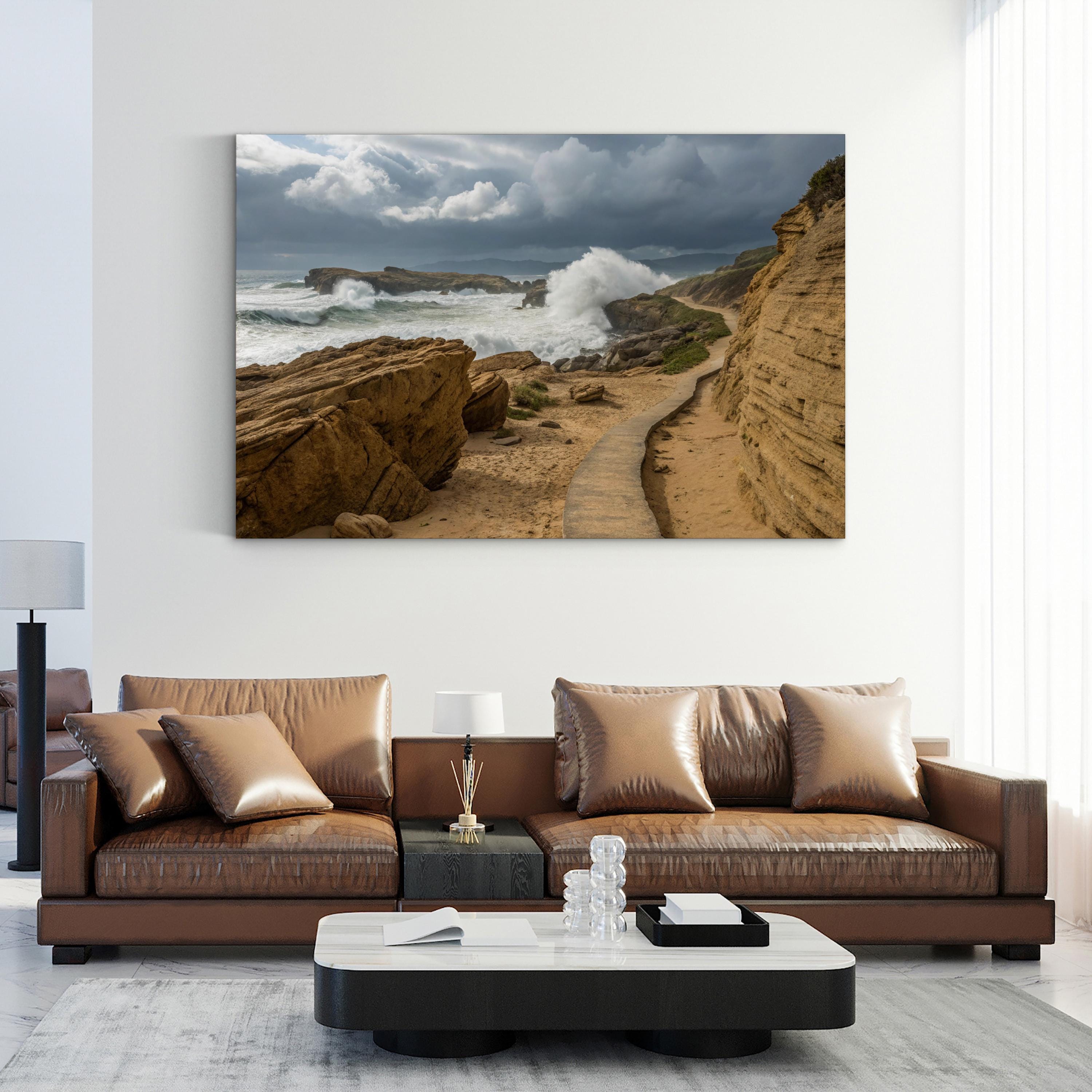 Coastal Pathway — Dramatic Shoreline Canvas Wall Art