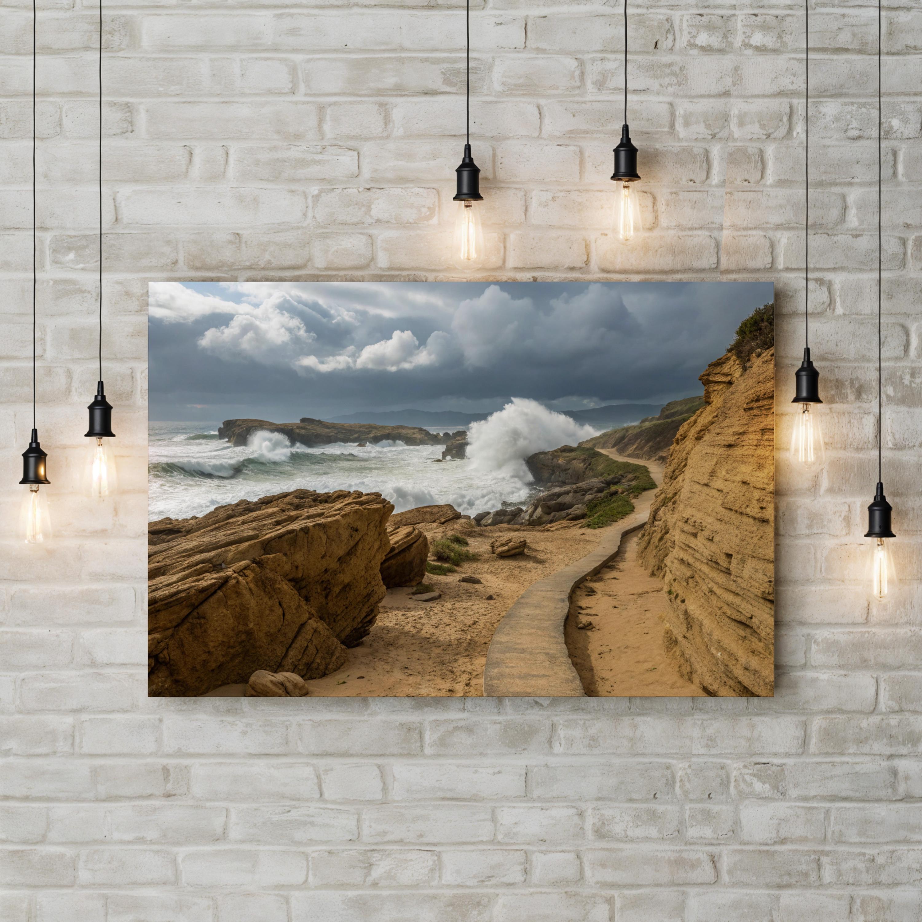 Coastal Pathway — Dramatic Shoreline Canvas Wall Art
