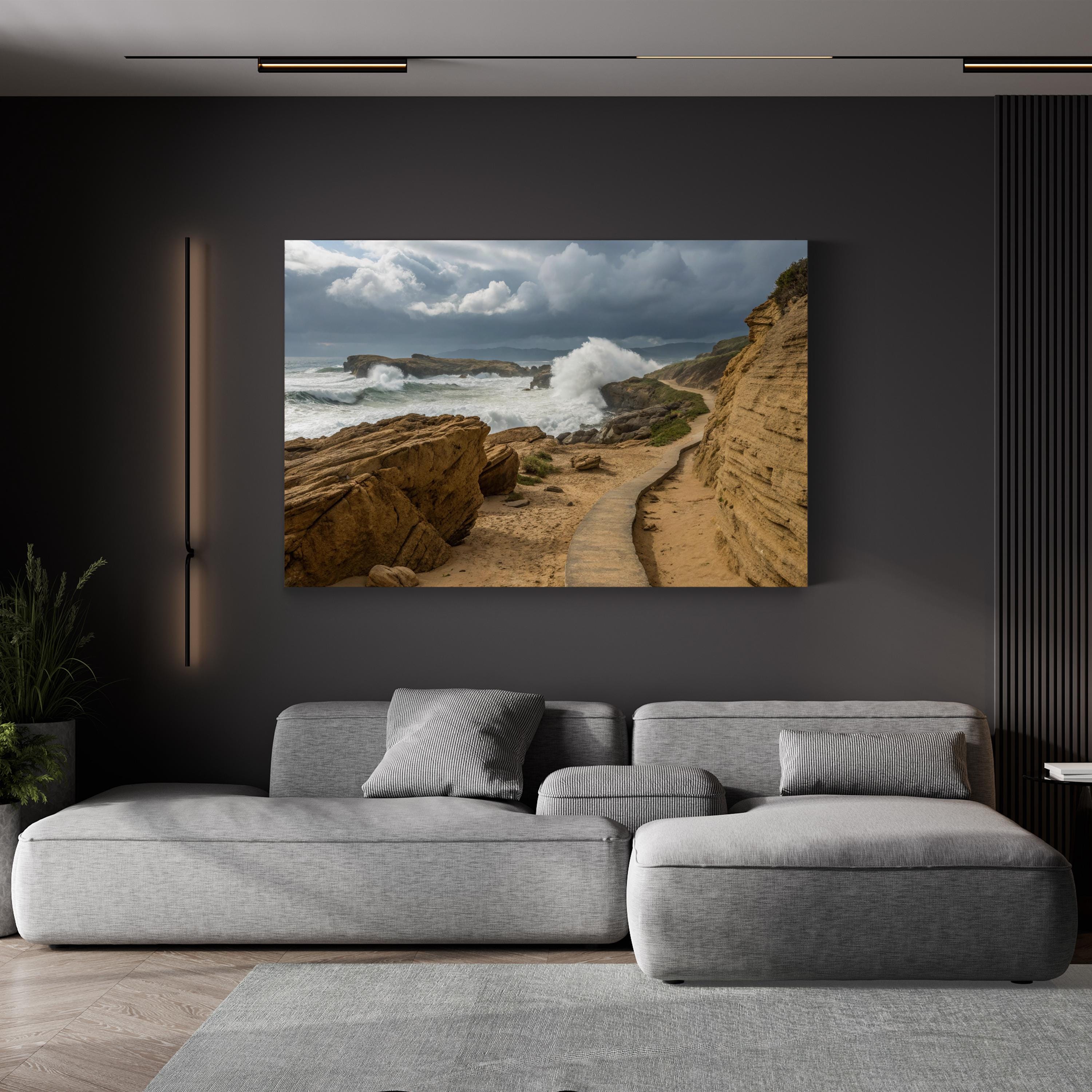 Coastal Pathway — Dramatic Shoreline Canvas Wall Art