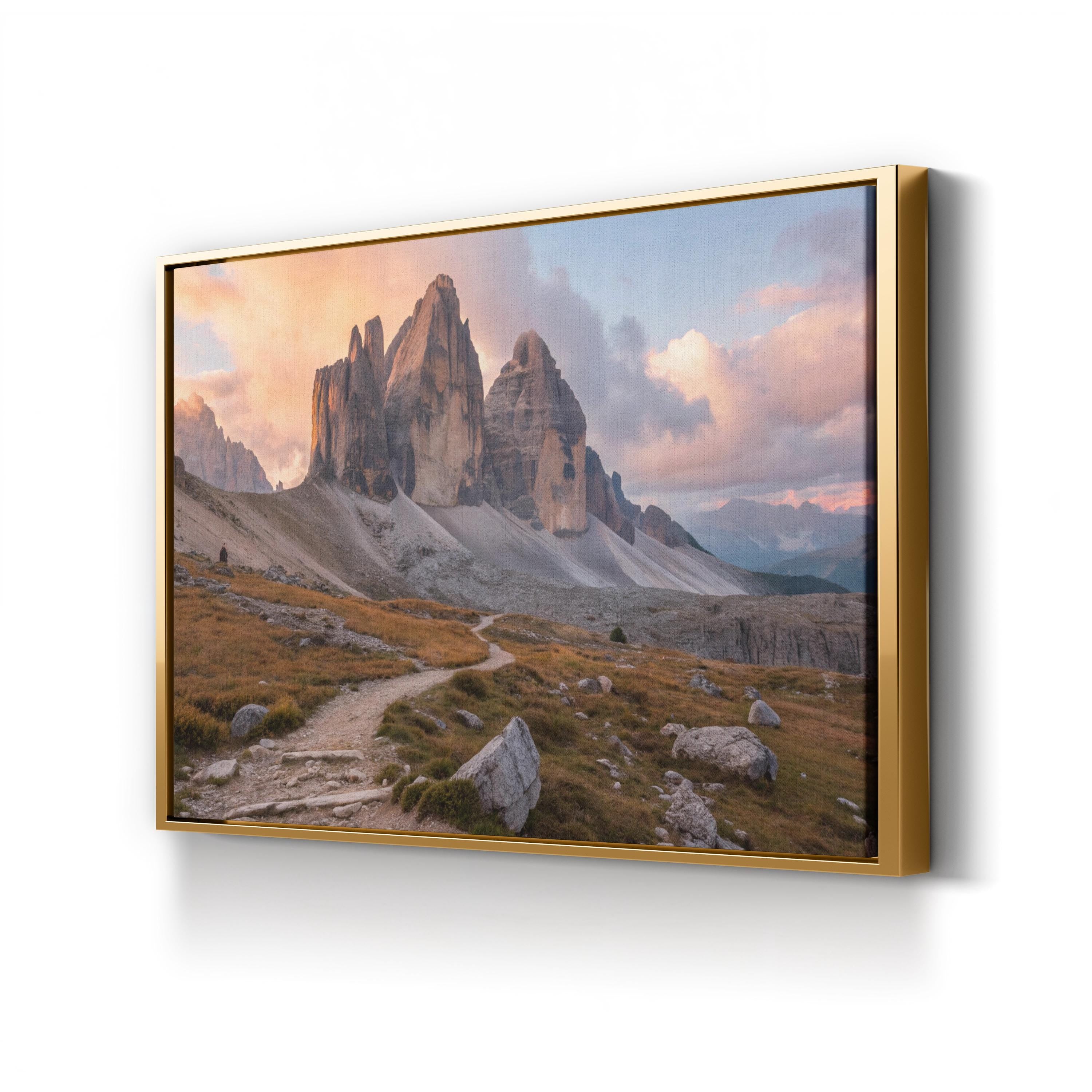 Tre Cime Dolomites Sunset – Vintage Photography Wall Art | Mountain Landscape Canvas Print